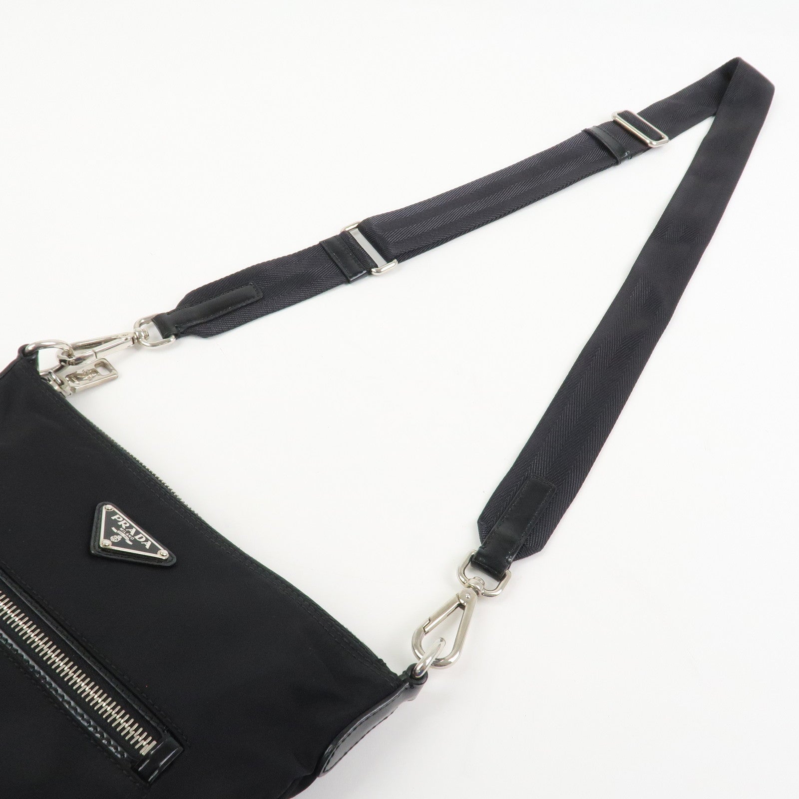 PRADA Triangle Logo Tessuto Nylon Shoulder Bag Crossbody Bag BT0716