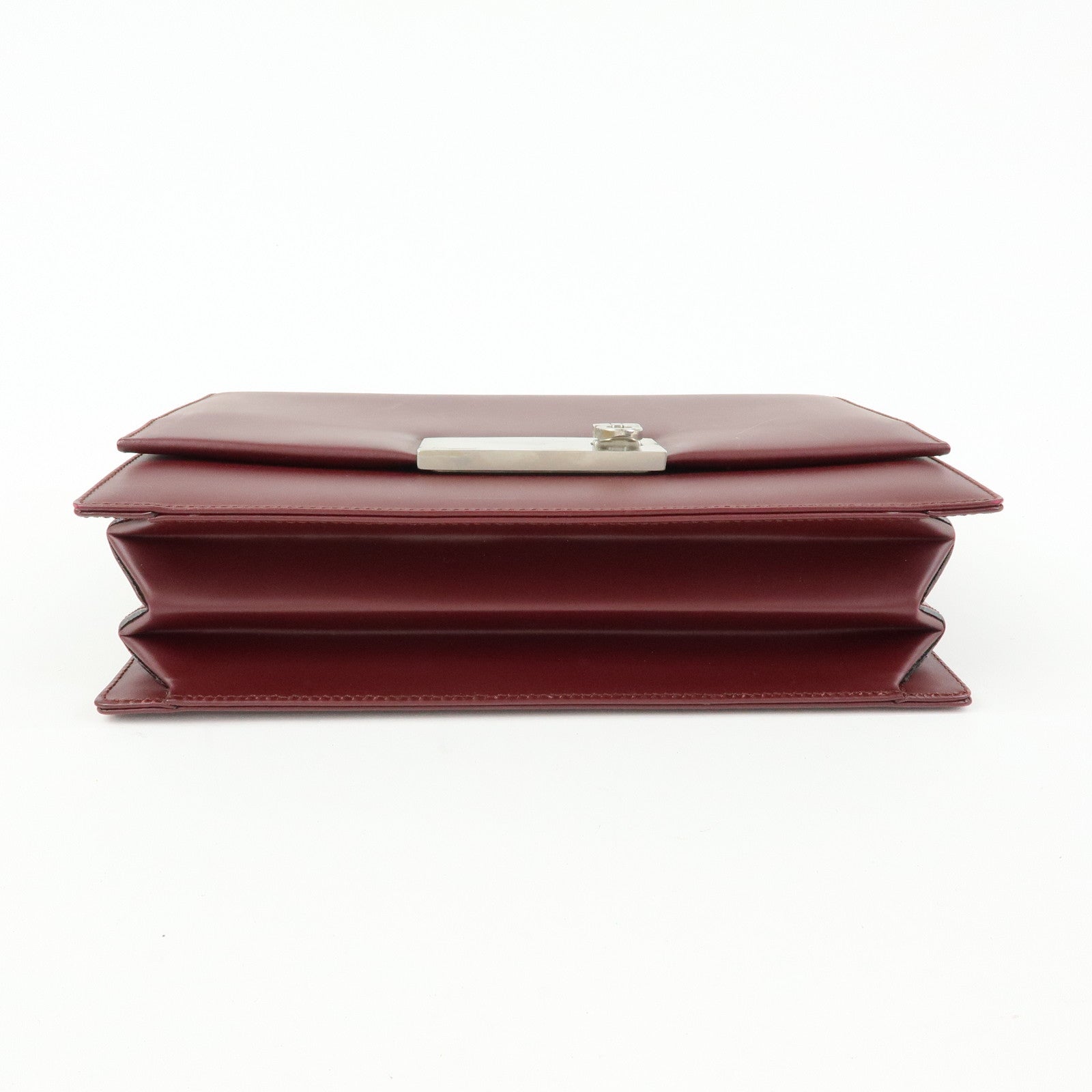 Ferragamo Gancini Leather 2Way Bag Hand Bag Shoulder Bag Bordeaux