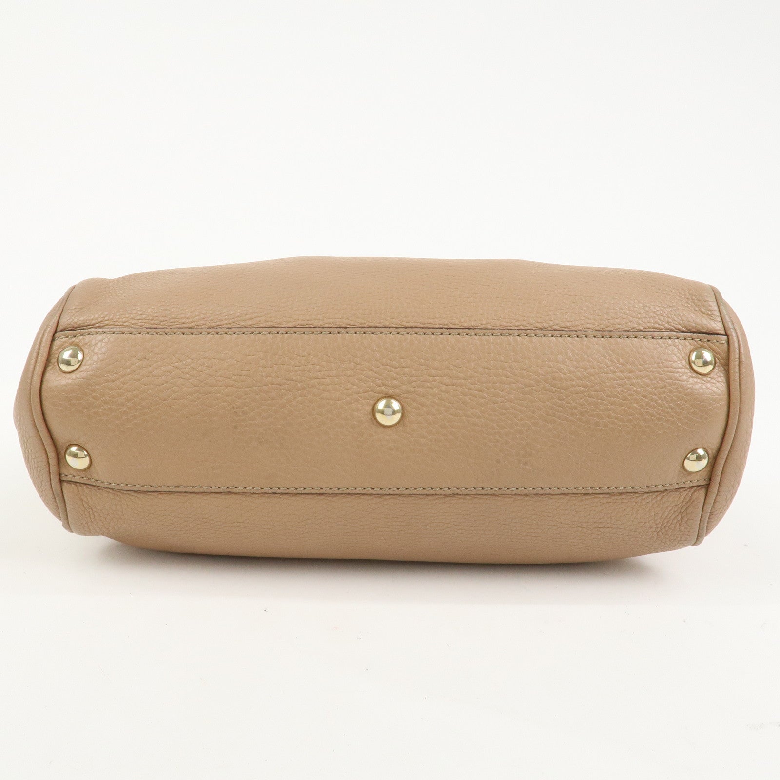 GUCCI Bamboo Leather 2 Way Bag Hand Shoulder Bag Pink Beige 336032