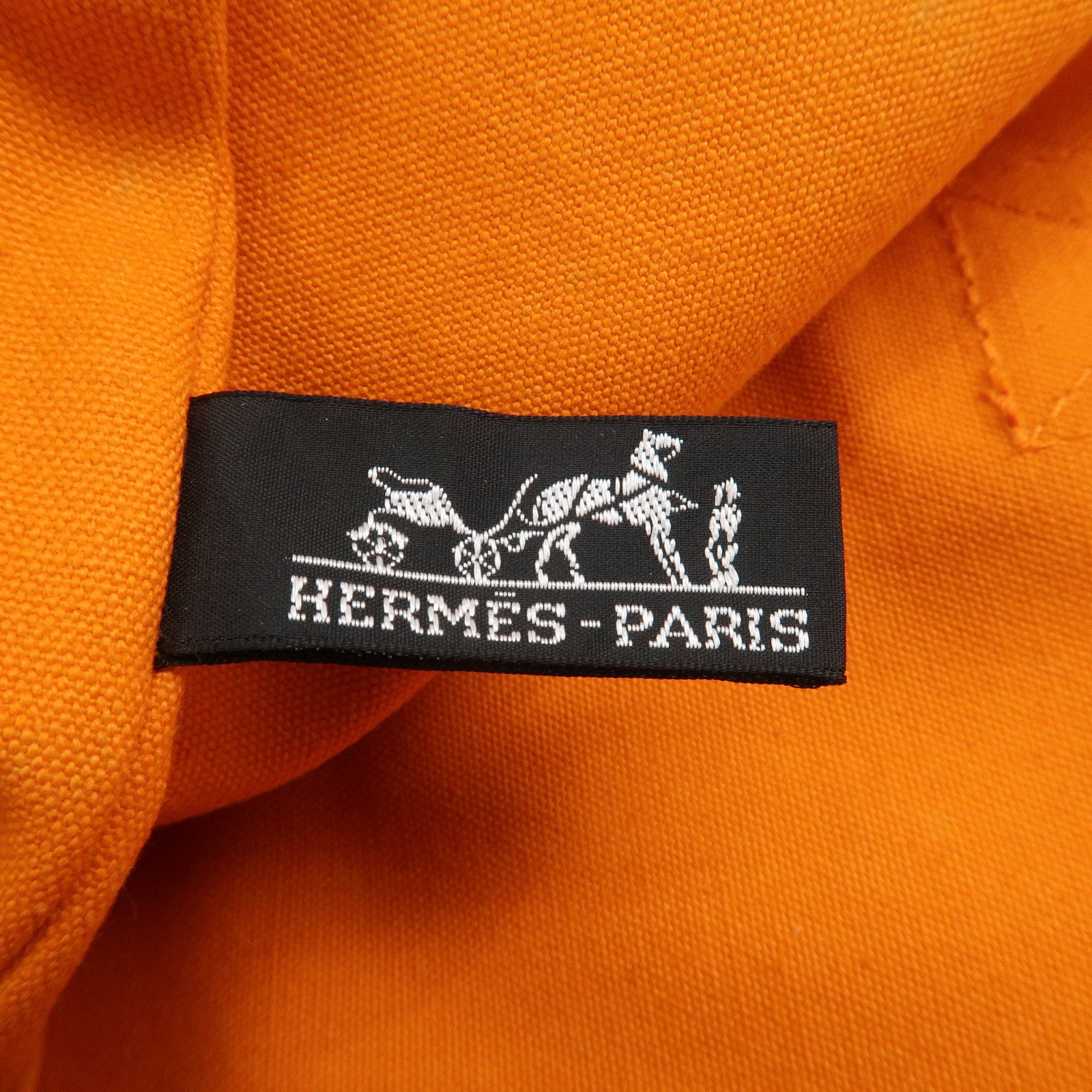 HERMES Fourre Tout Cabas Canvas Hawaii Limited Tote Bag Orange