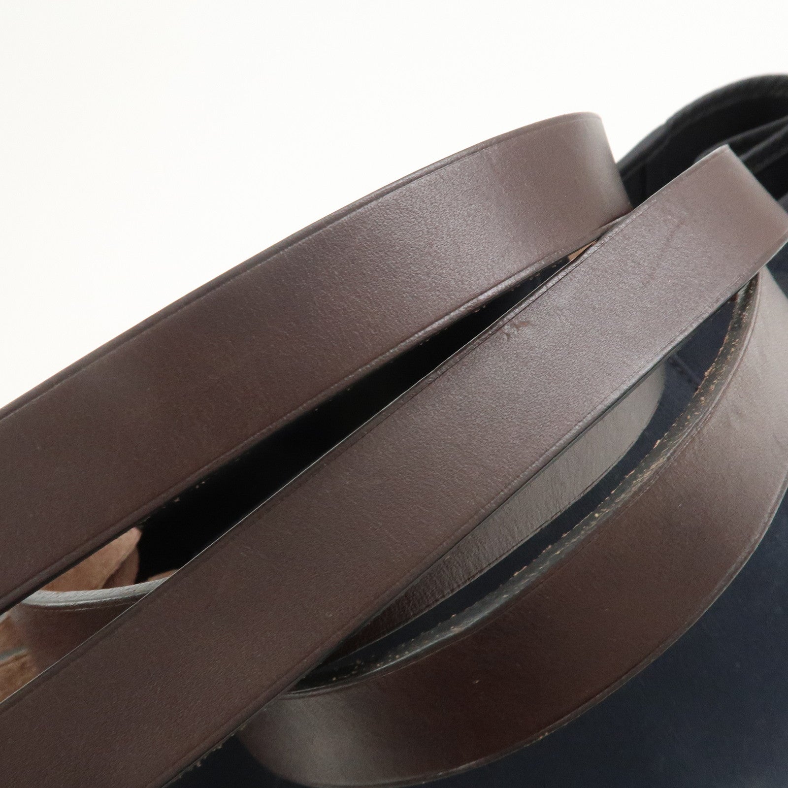 HERMES Cabas Elan PM Toile Officier Leather Tote Bag Hand Bag Black