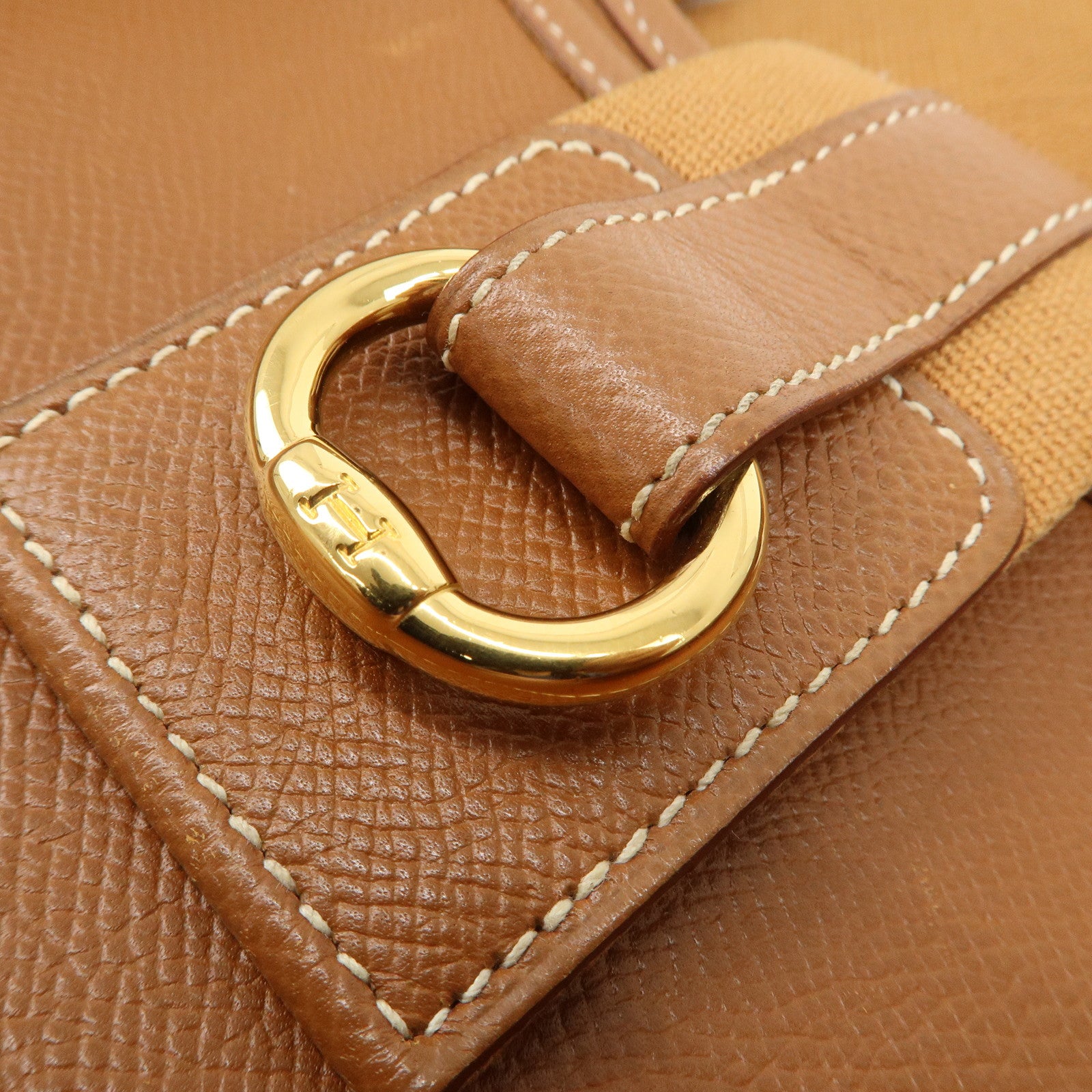 HERMES Sac Courchevel Leather Shoulder Bag A Stamped Gold