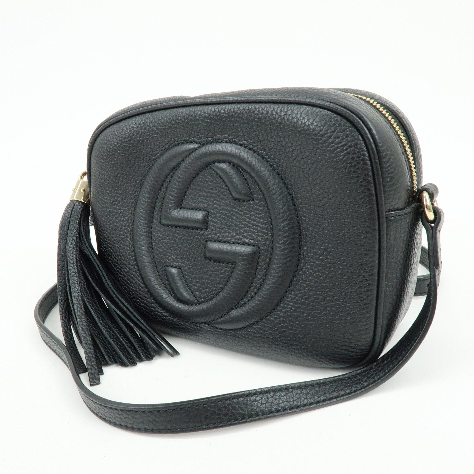 GUCCI SOHO Leather Shoulder Bag Crossbody Bag Black 308364