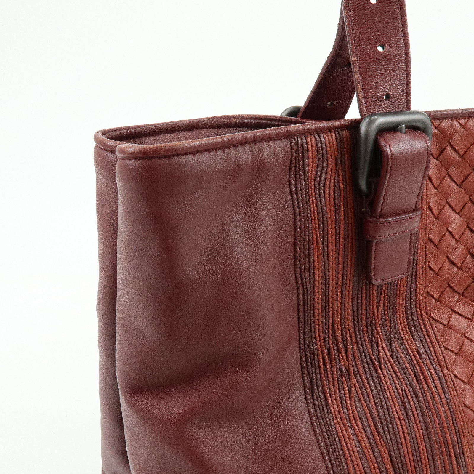 BOTTEGA VENETA Intrecciato Nappa Leather Tote Bag Bordeaux 161761