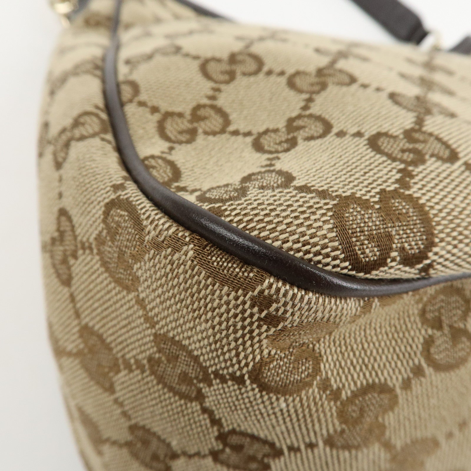 GUCCI Sherry GG Canvas Leather Shoulder Bag Beige 388921 Used