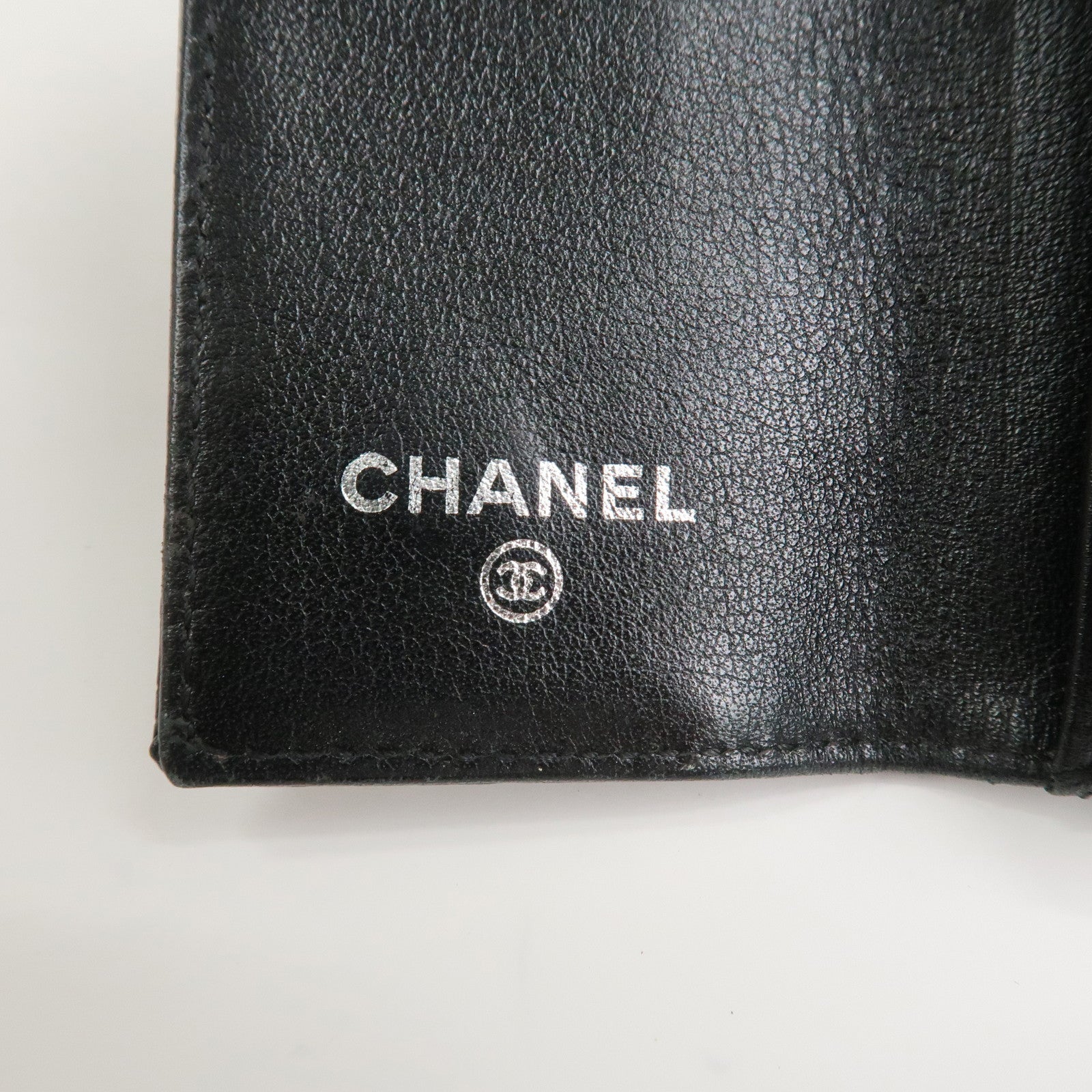 CHANEL COCO Mark Caviarskin Leather Key Case Key Holder Black