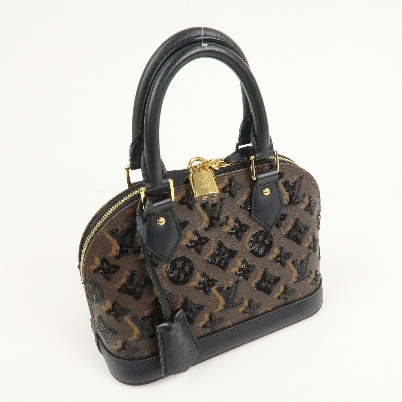 Louis Vuitton Monogram Eclips Canvas Leather Alma BB HandBag M40418
