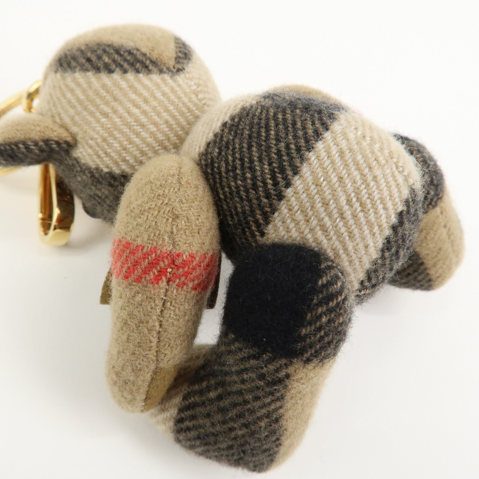 BURBERRY Nova Plaid Thomas Teddy Bear Cashmere Bag Charm Key Holder