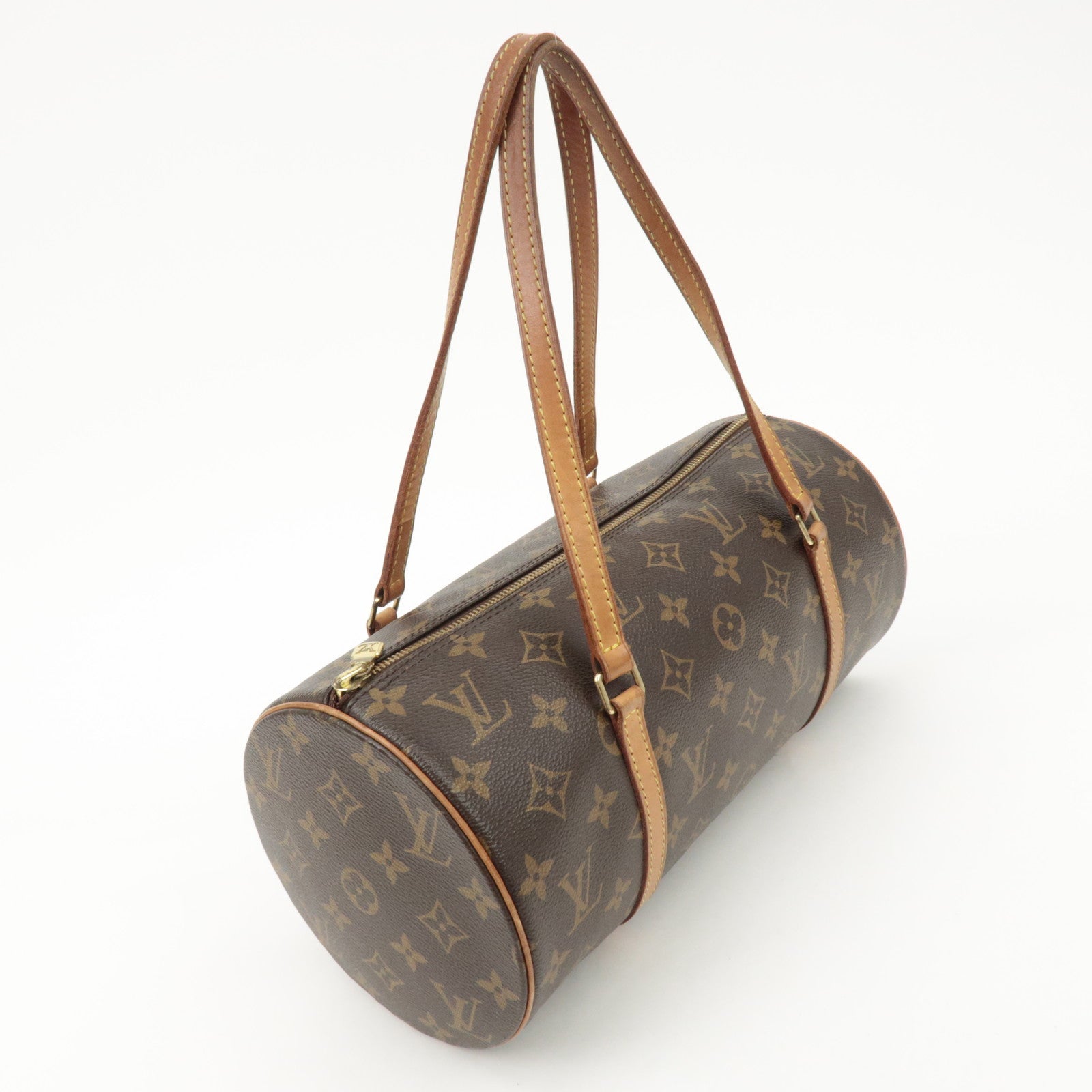 Louis Vuitton Monogram Papillon 30 Hand Bag New Style Brown M51385 Used