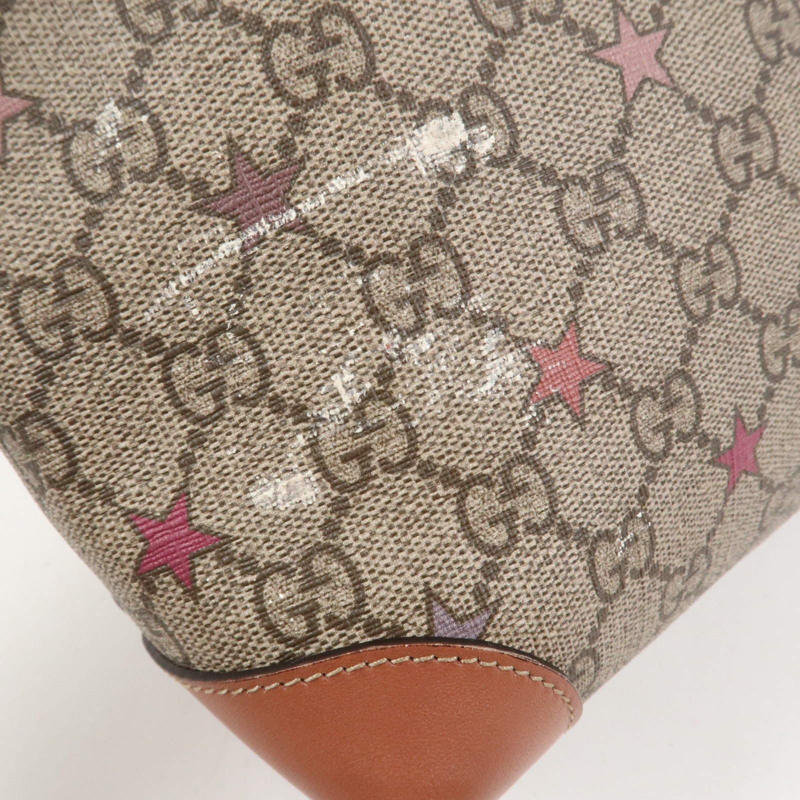 GUCCI GG Supreme PVC Leather Tote Bag Shoulder Bag Beige 309499