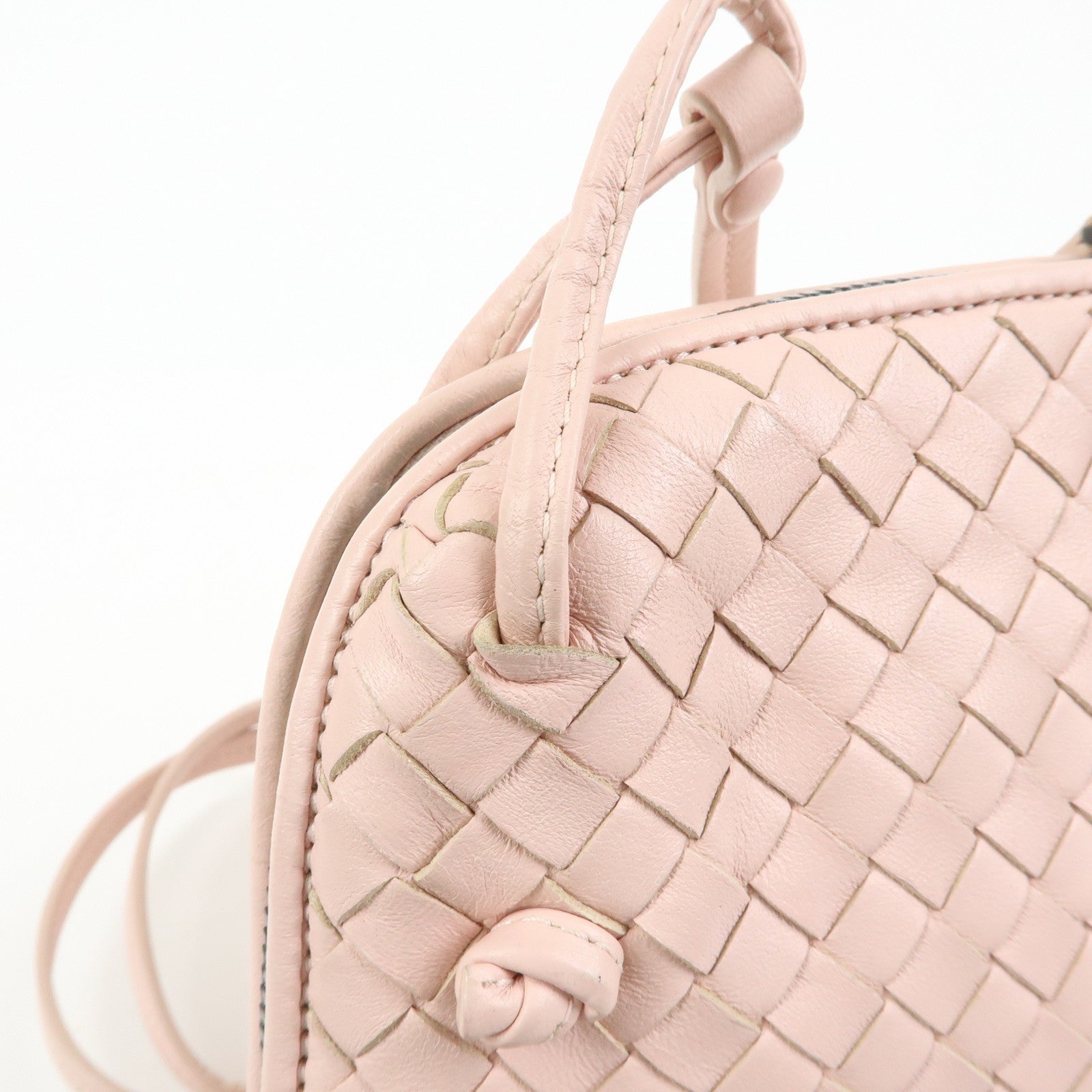 BOTTEGA VENETA Intrecciato Leather Shoulder Bag Pink 245354