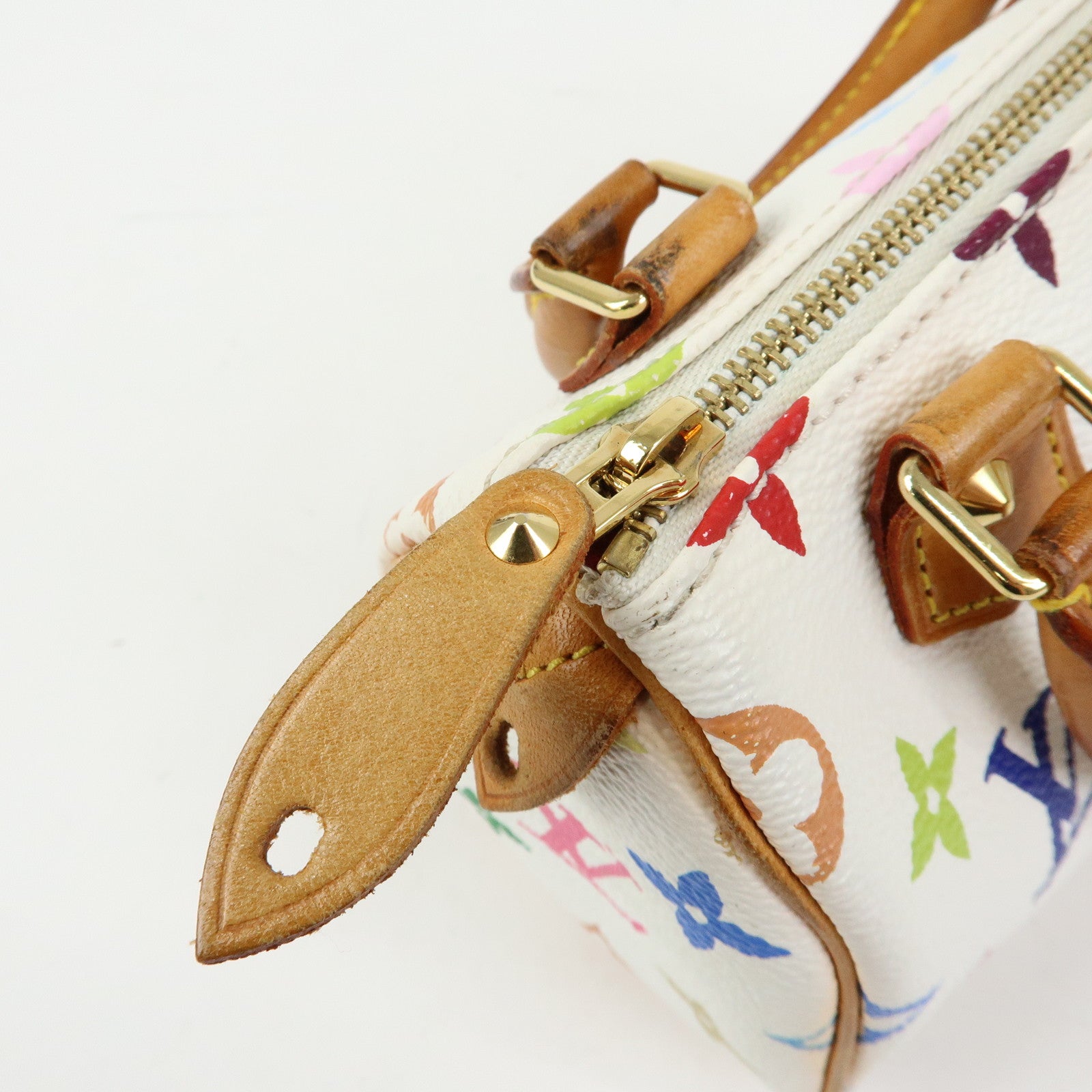 Louis Vuitton Monogram Multicolor Mini Speedy Hand Bag Blanc M92645