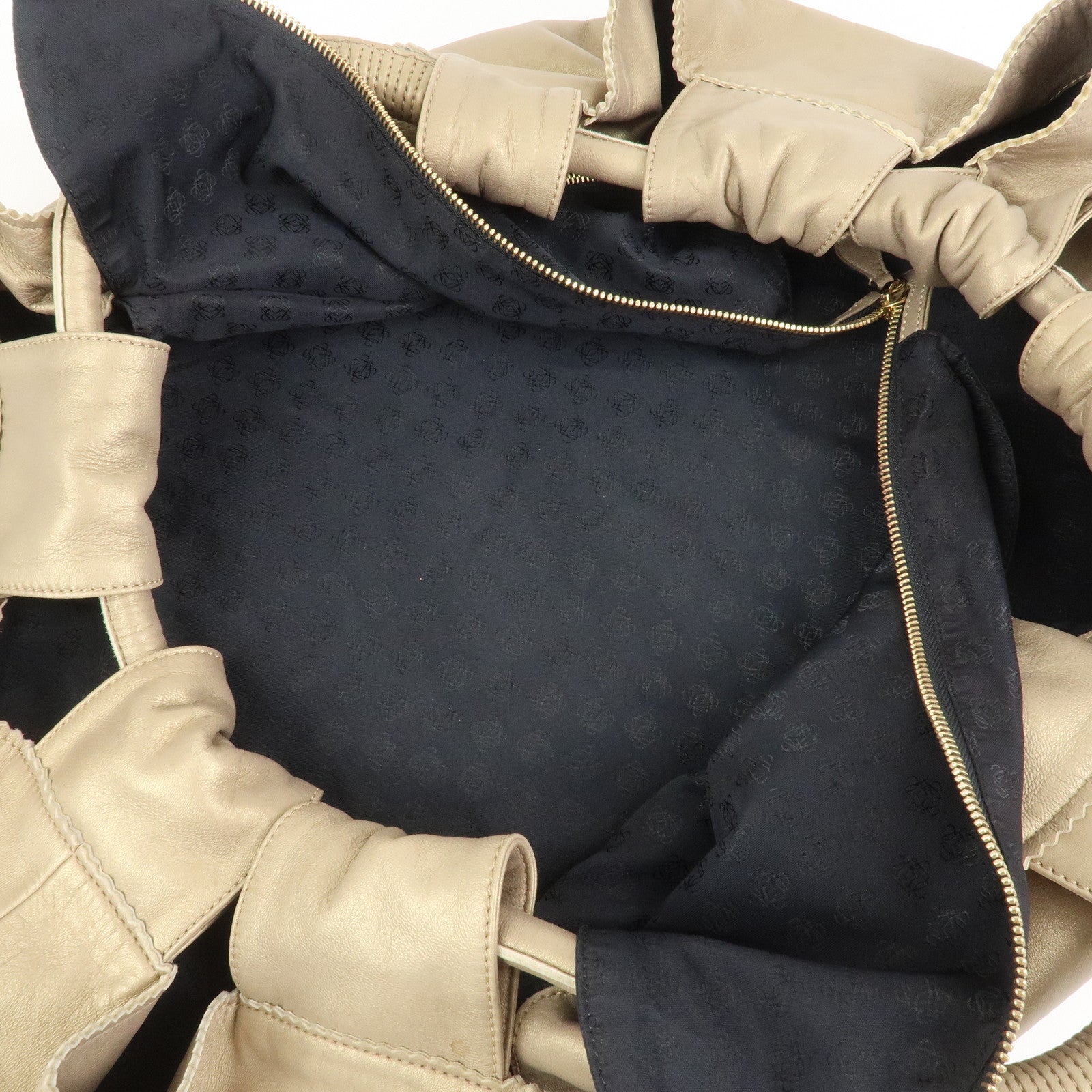 LOEWE Anagram Nappa Aire Leather Hand Bag Tote Bag Gold