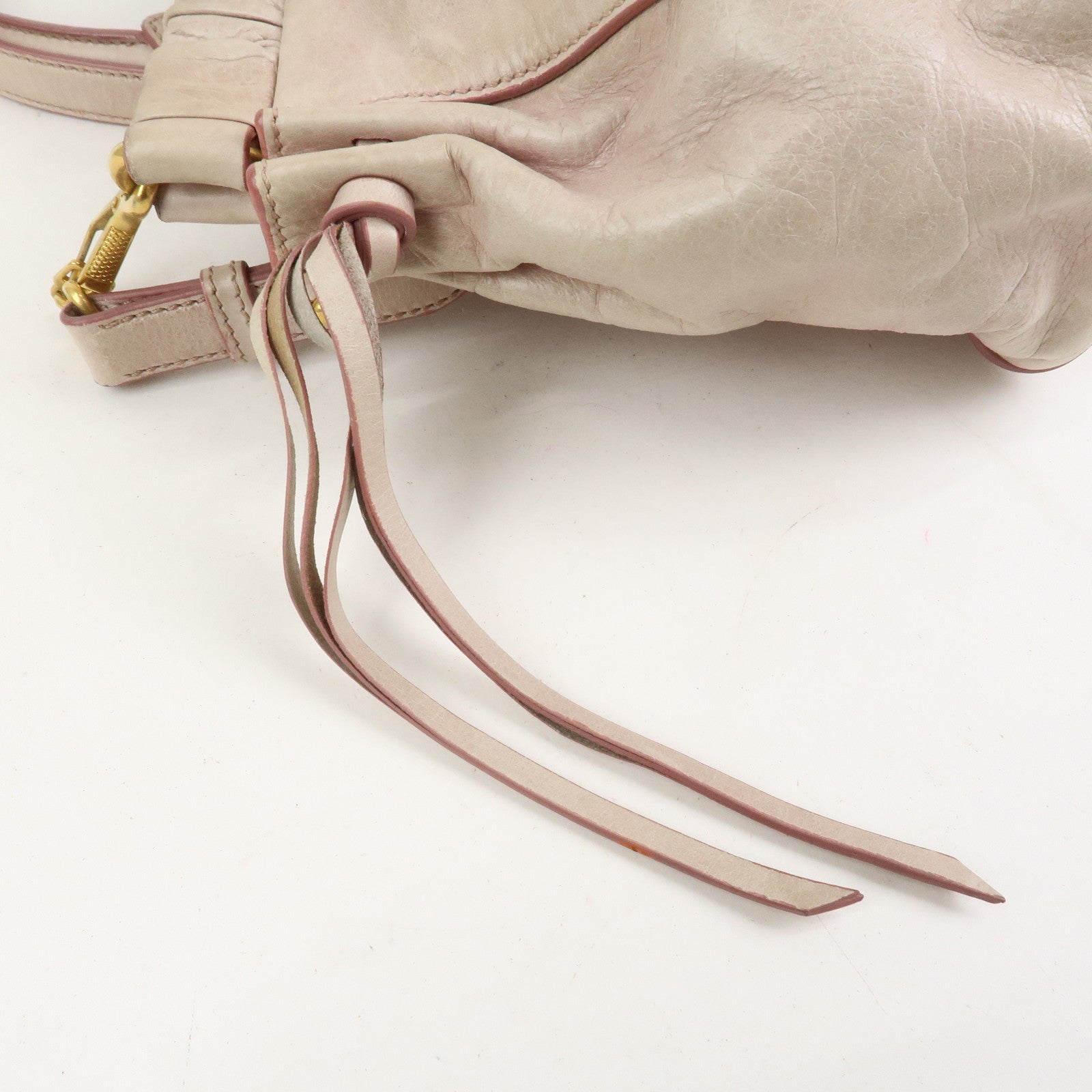 MIU MIU Logo Leather 2Way Bag Shoulder Bag Hand Bag Pink RT0383