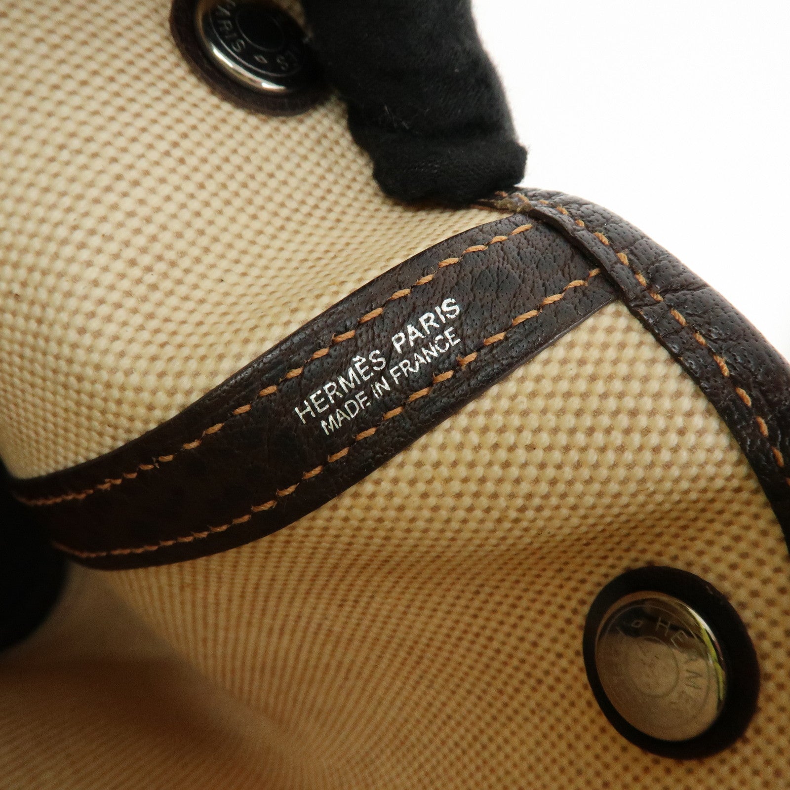 HERMES Garden Party PM Toile Ash Leather I Stamped Tote Bag Natural