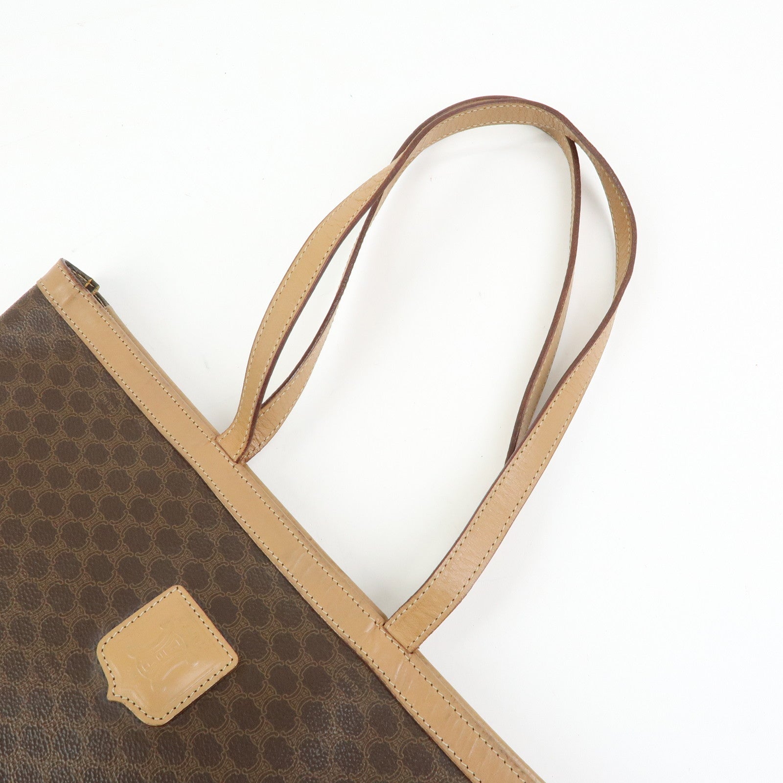 CELINE Macadam PVC Leather Tote Bag Shoulder Bag Brown