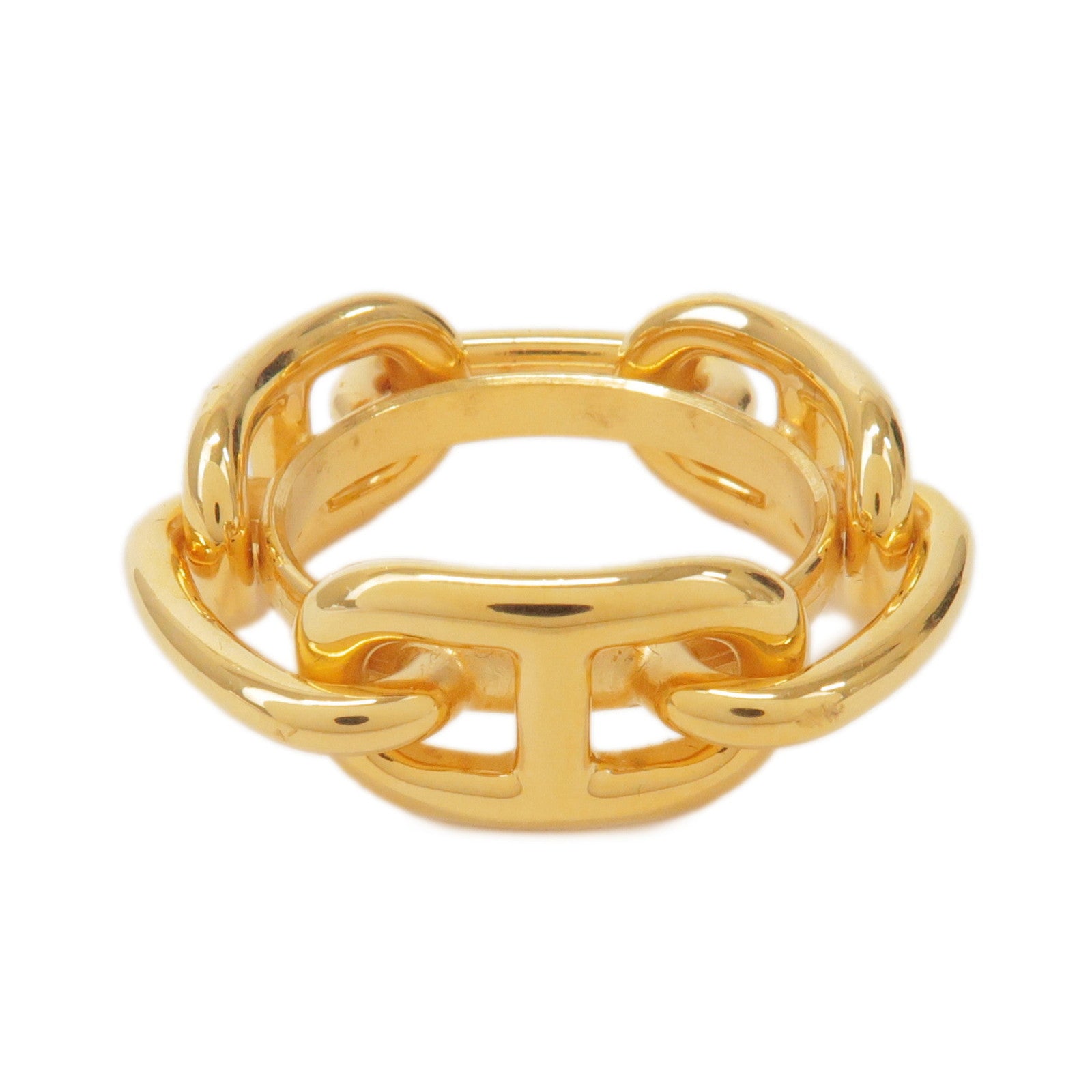 HERMES Metal Chaine d’Ancre Scarf Ring Gold