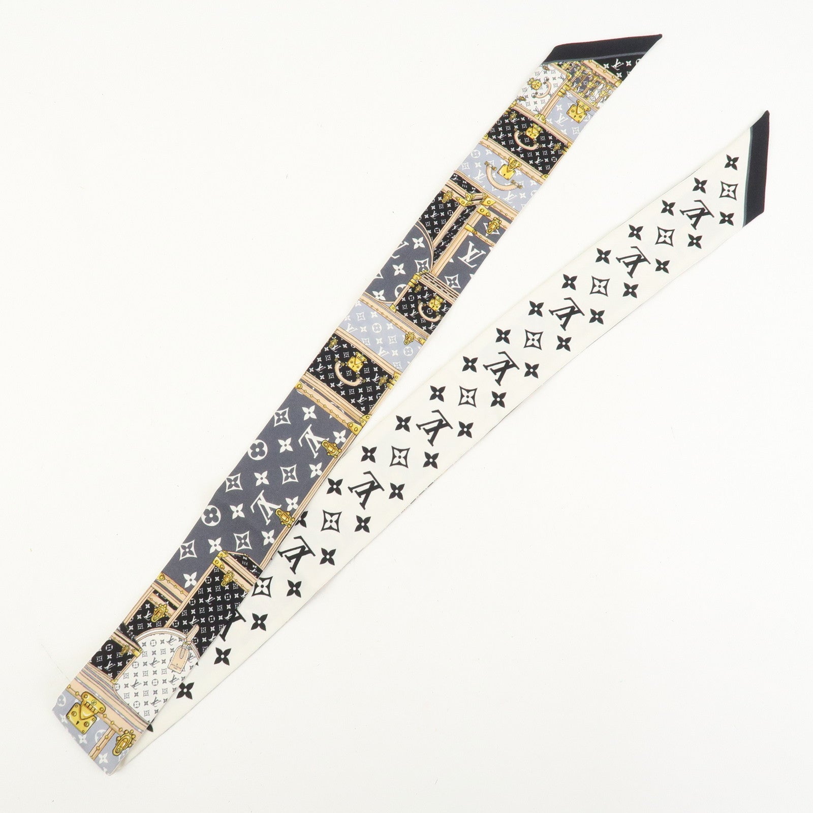 Louis Vuitton Bandeau BB Let's Go Silk 100% Scarf Black M76442