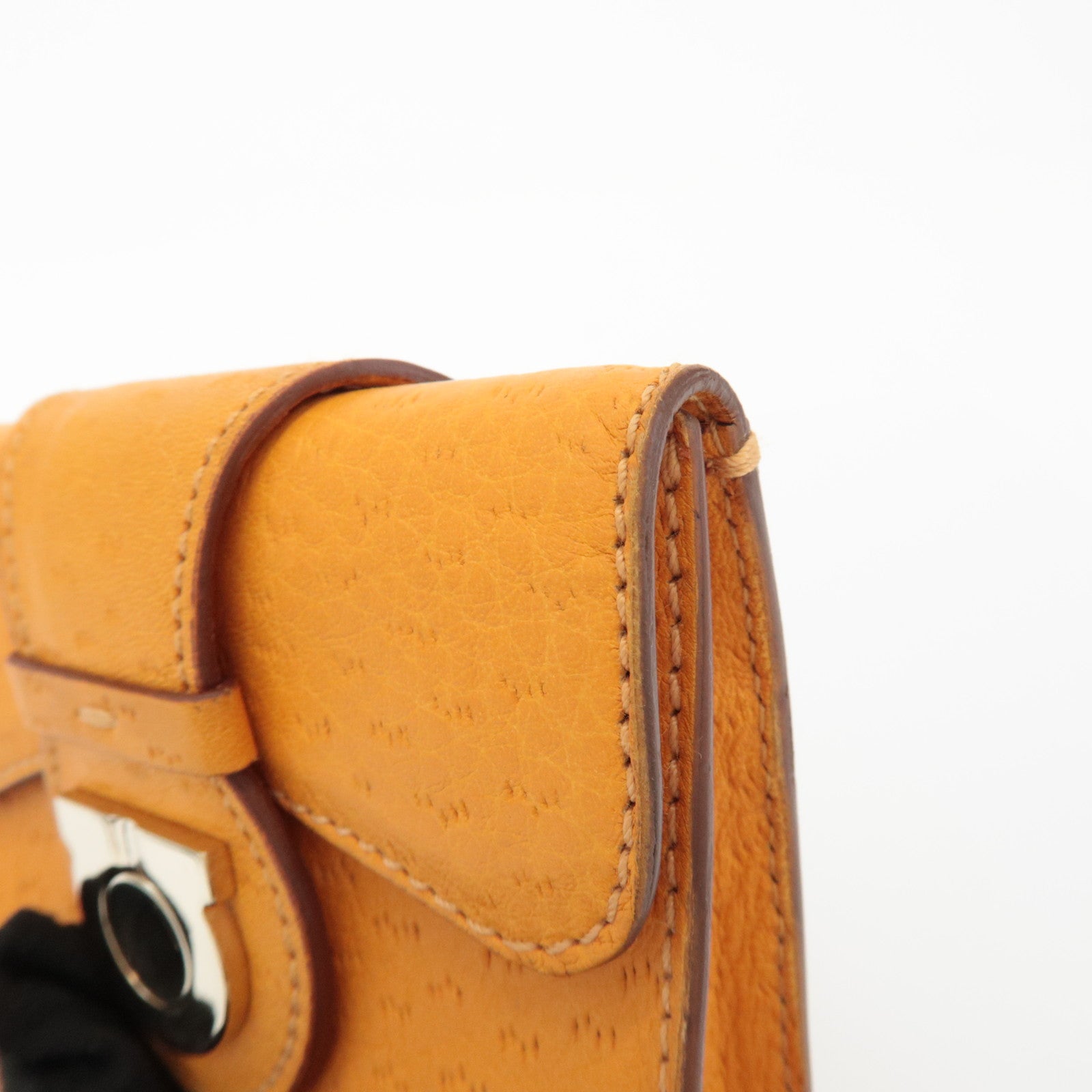 Ferragamo Gancini Leather Coin Case Coin Purse Key Case Orange