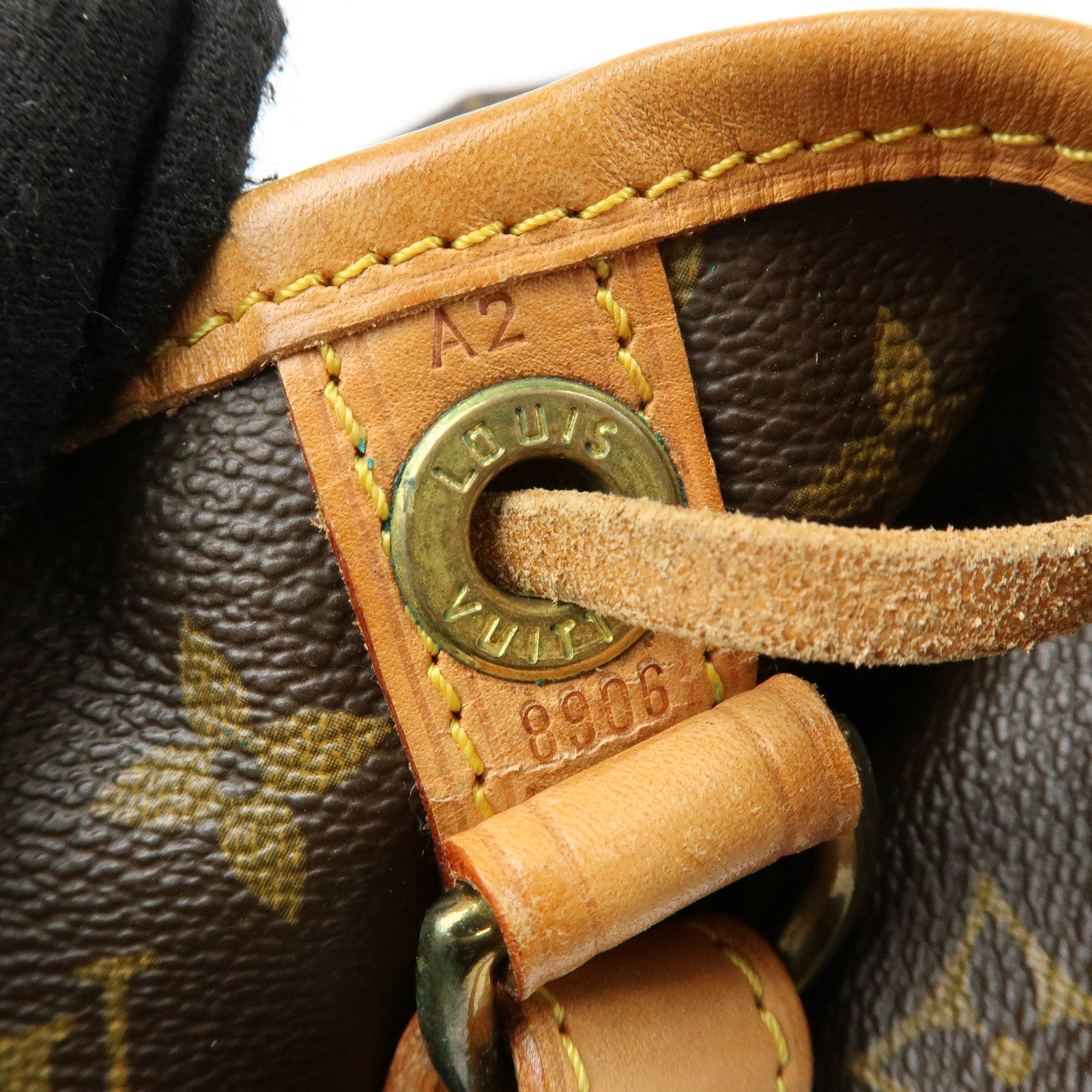 Louis Vuitton Monogram Canvas Leather Noe Shoulder Bag Brown M42224