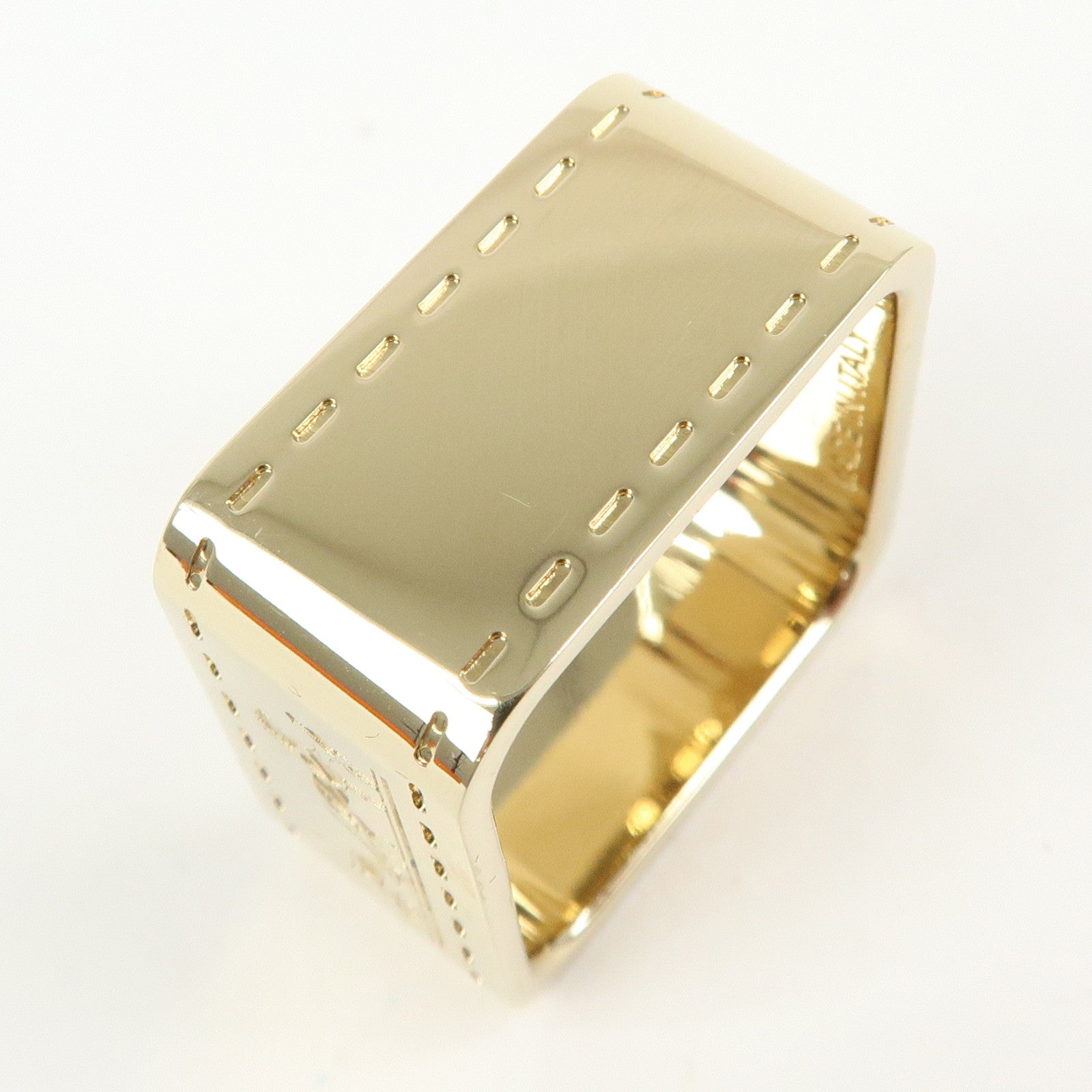 HERMES Bolduc Metal Scarf Ring Gold
