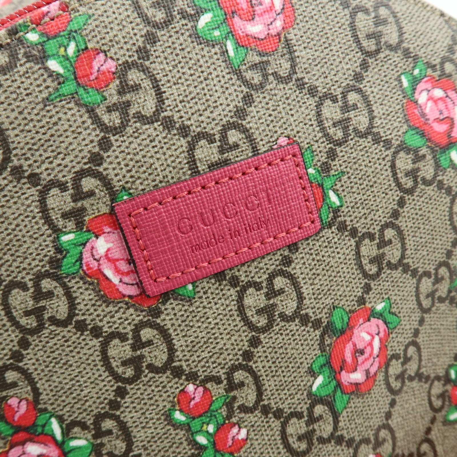 GUCCI Children’s GG Supreme Rose Heart Backpack Beige Pink 271327