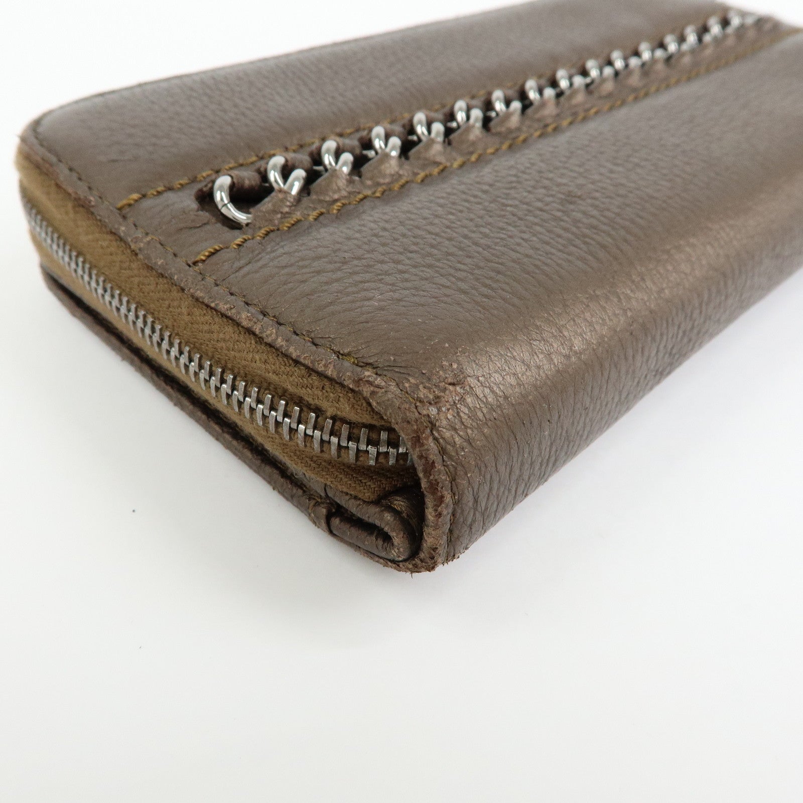 CHANEL COCO Mark Luxury Line Calf Leather Long Wallet Brown