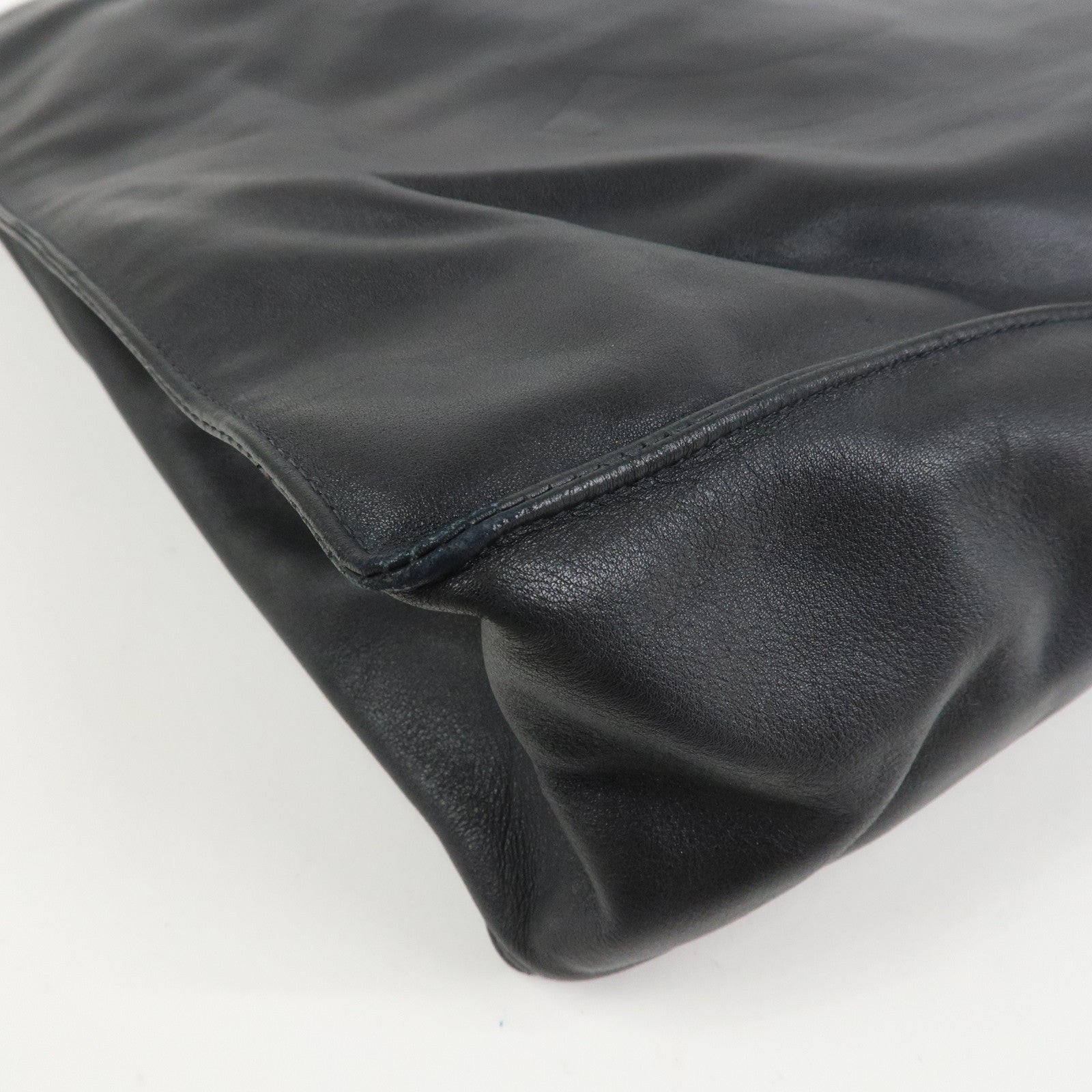 CHANEL COCO Mark Calf Leather Tote Bag Shoulder Bag Black