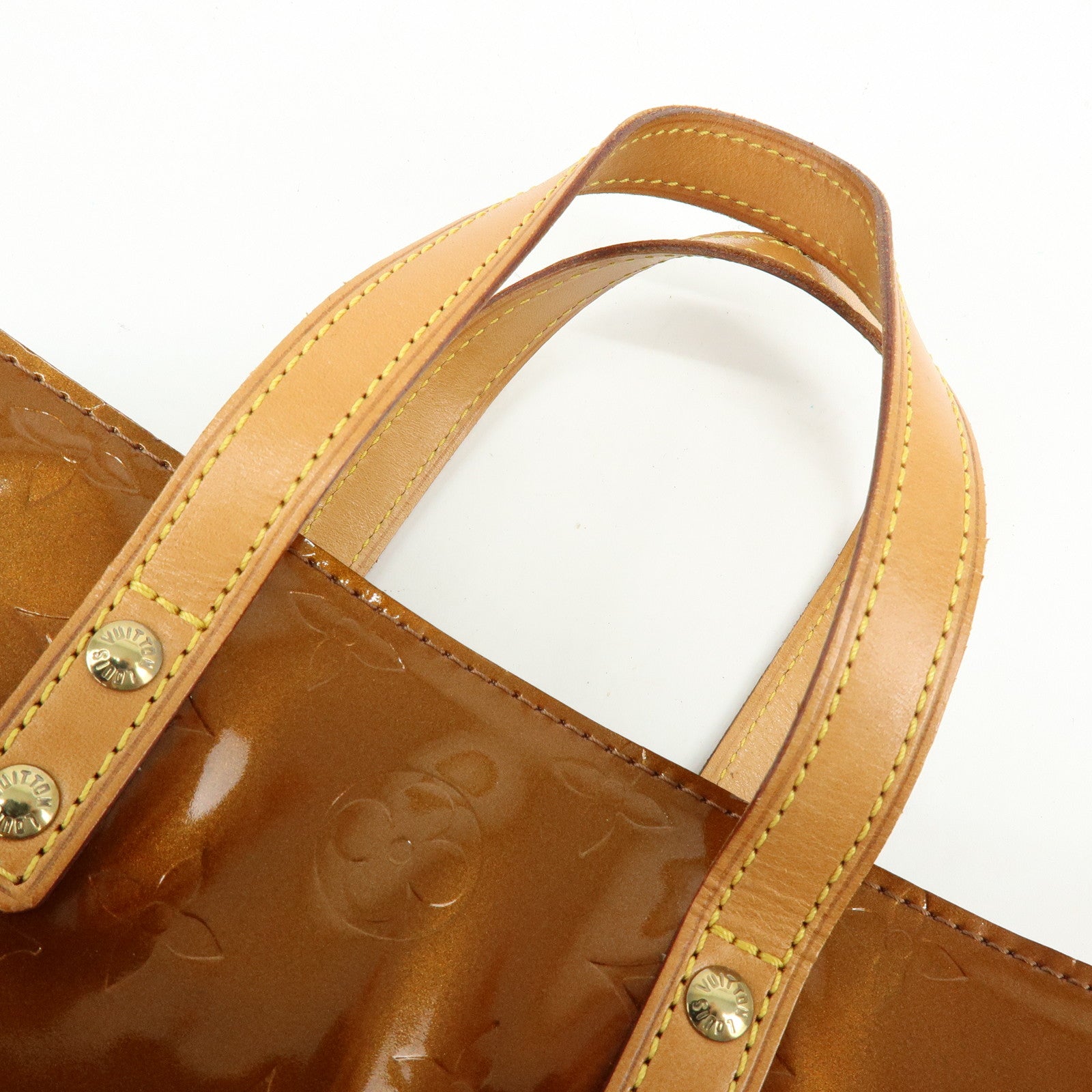 Louis Vuitton Monogram Vernis Reade PM Hand Bag Bronze M91146