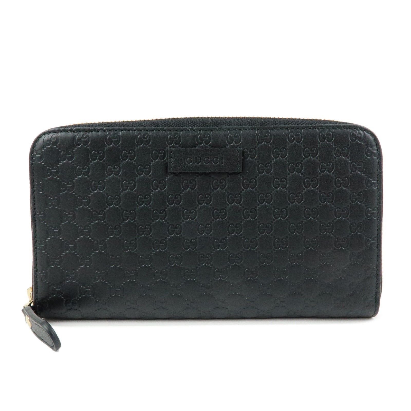 GUCCI Microguccissima Leather Zippy Long Wallet Black 449391