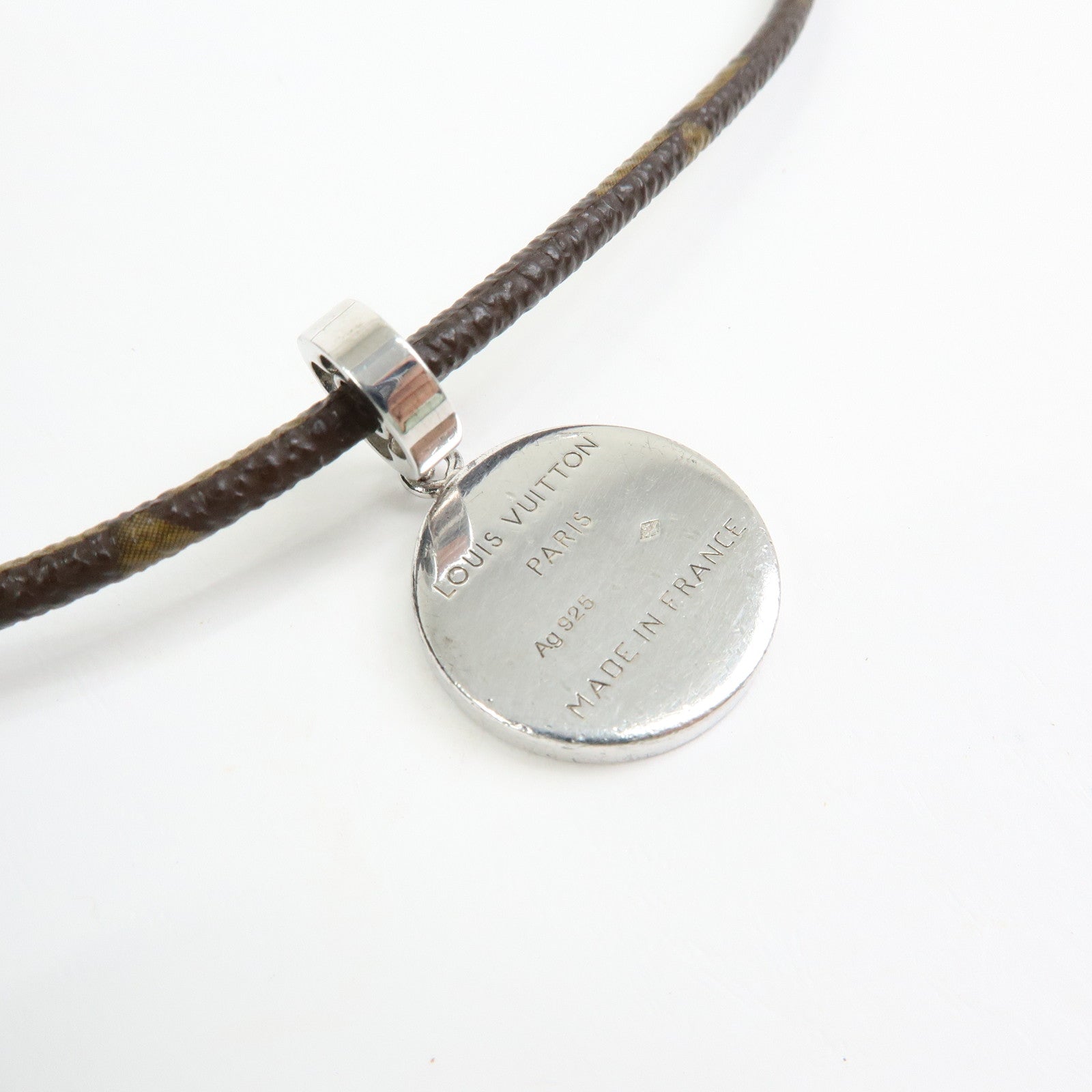 Louis Vuitton Monogram Canvas SV925 Pendentif Fleur Necklace M65436