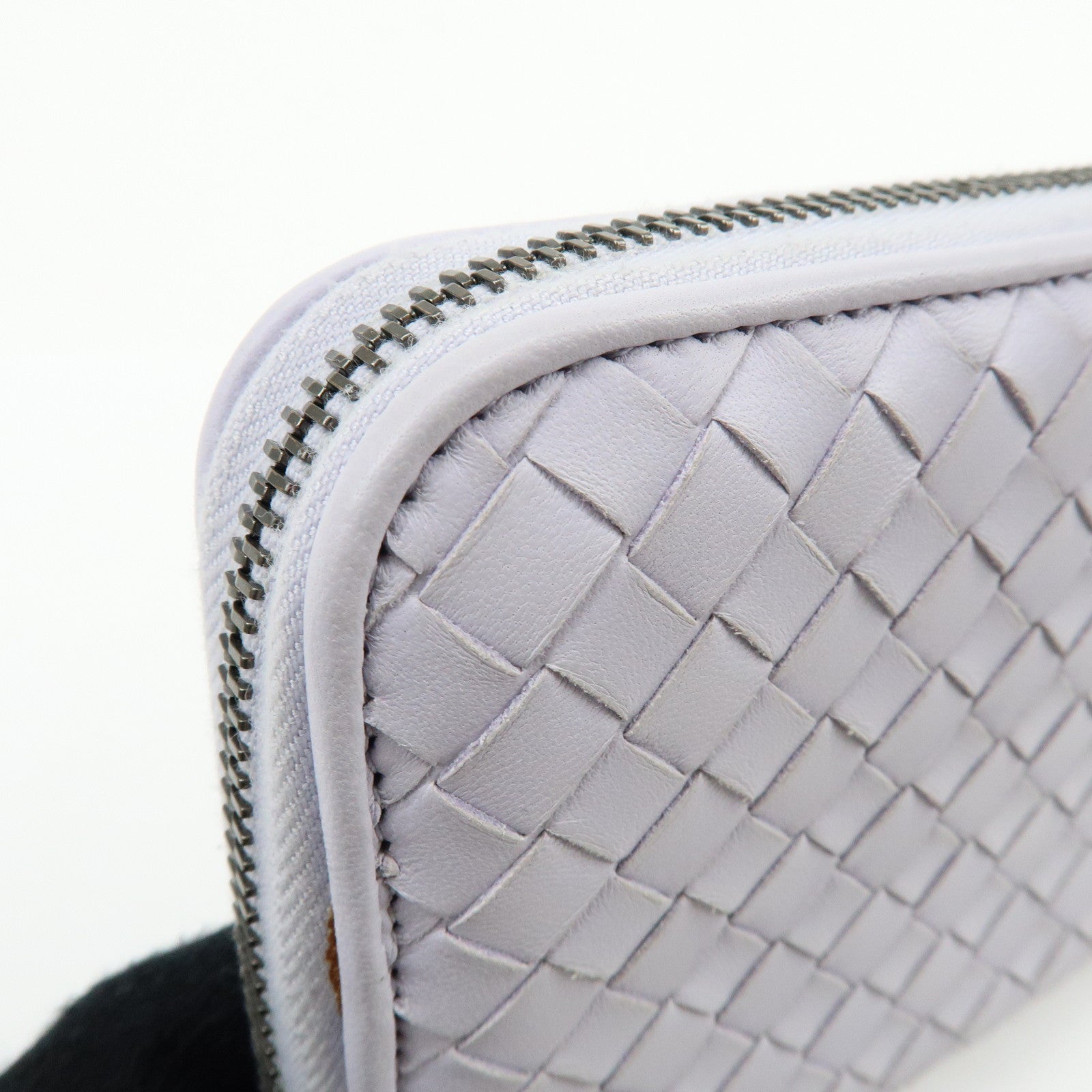 BOTTEGA VENETA Intrecciato Round Zippy Long Wallet Purple 114076