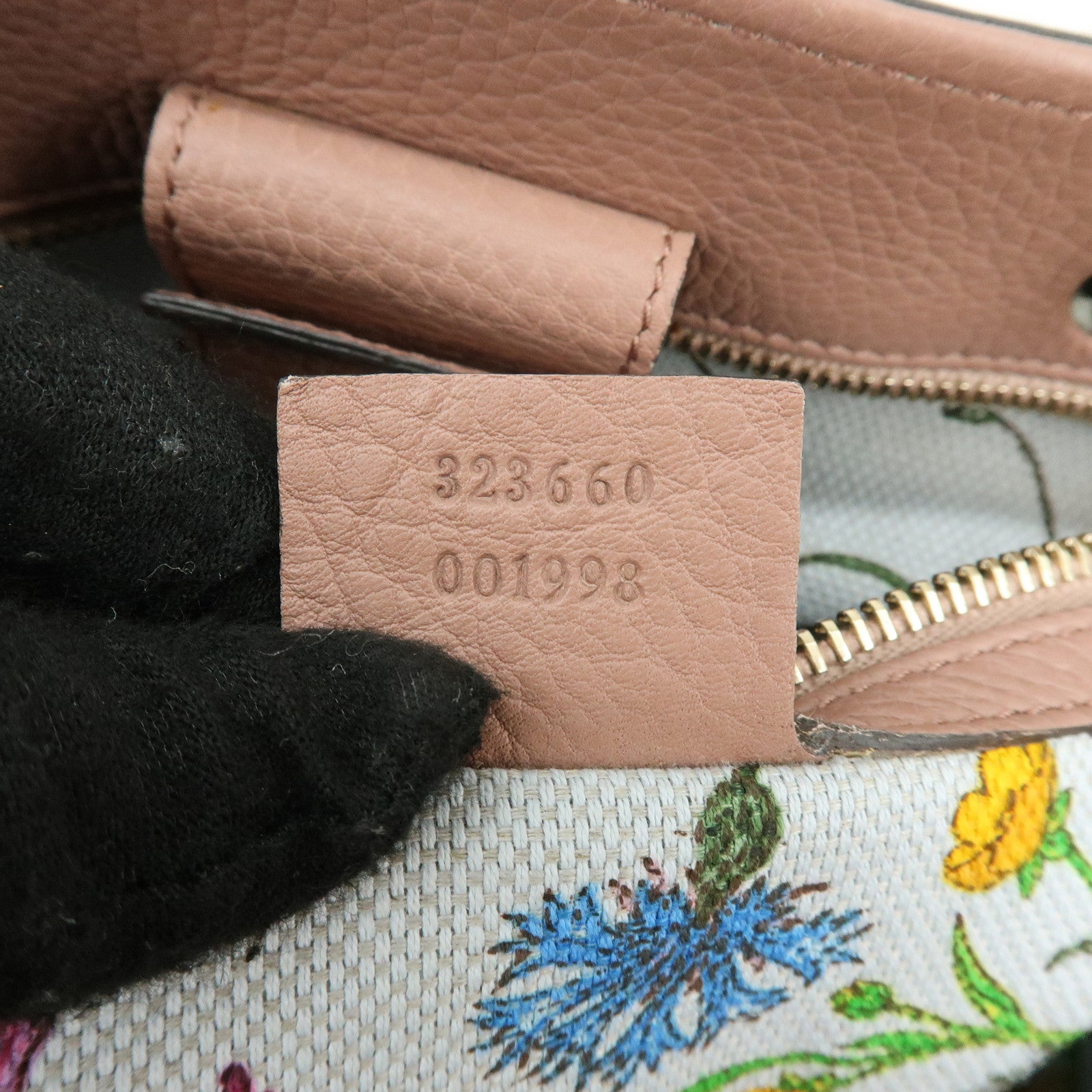 GUCCI Bamboo Shopper Medium 2Way Bag Shoulder Bag Pink Beige 323660