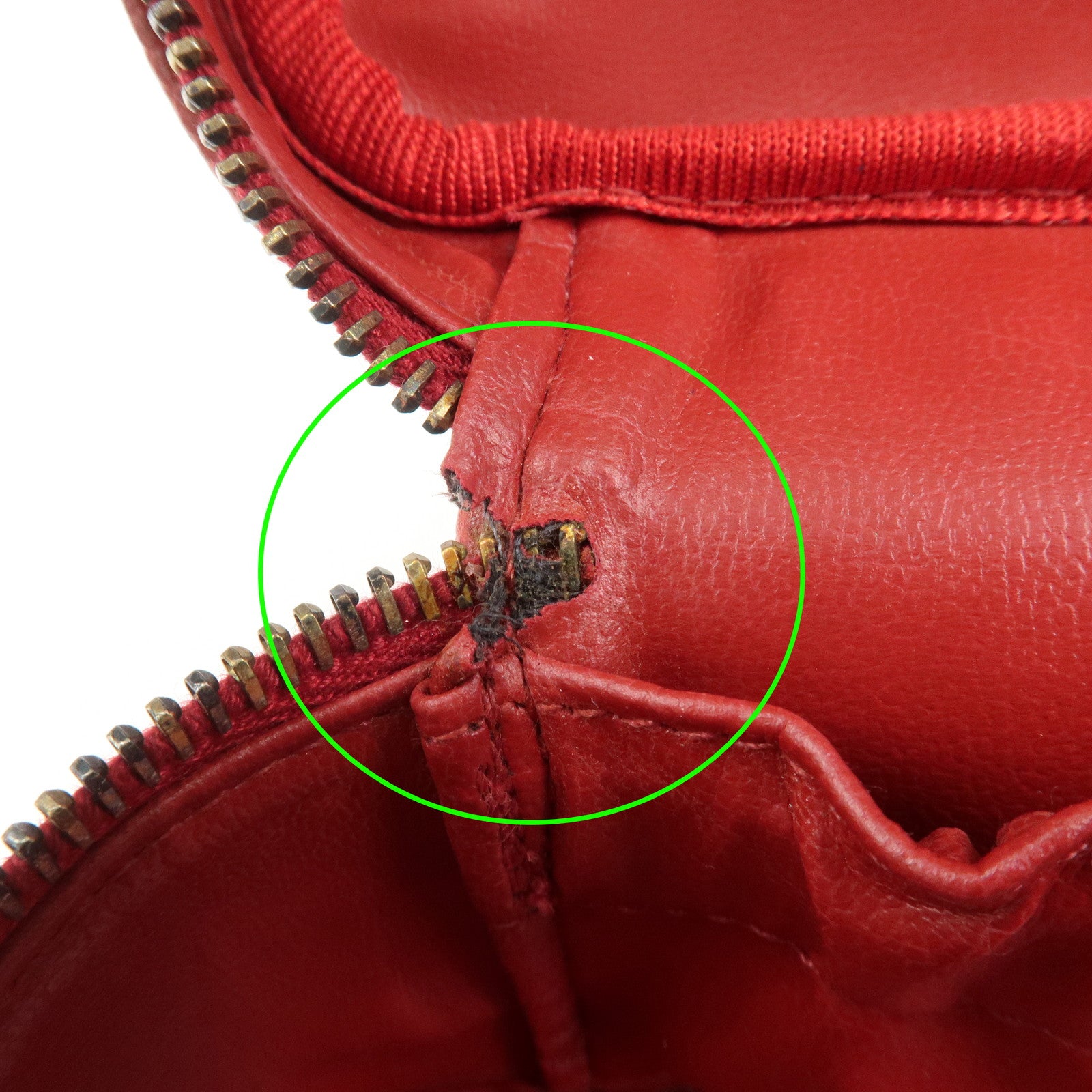 CHANEL COCO Mark Caviarskin Vanity Bag Hand Bag Red A01998