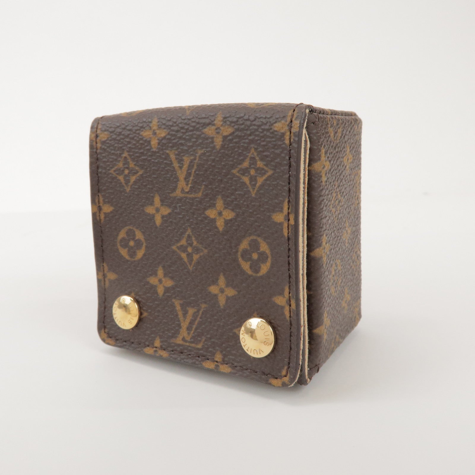 Louis Vuitton Monogram Set of 2 Ring Case Jewelry Case Brown