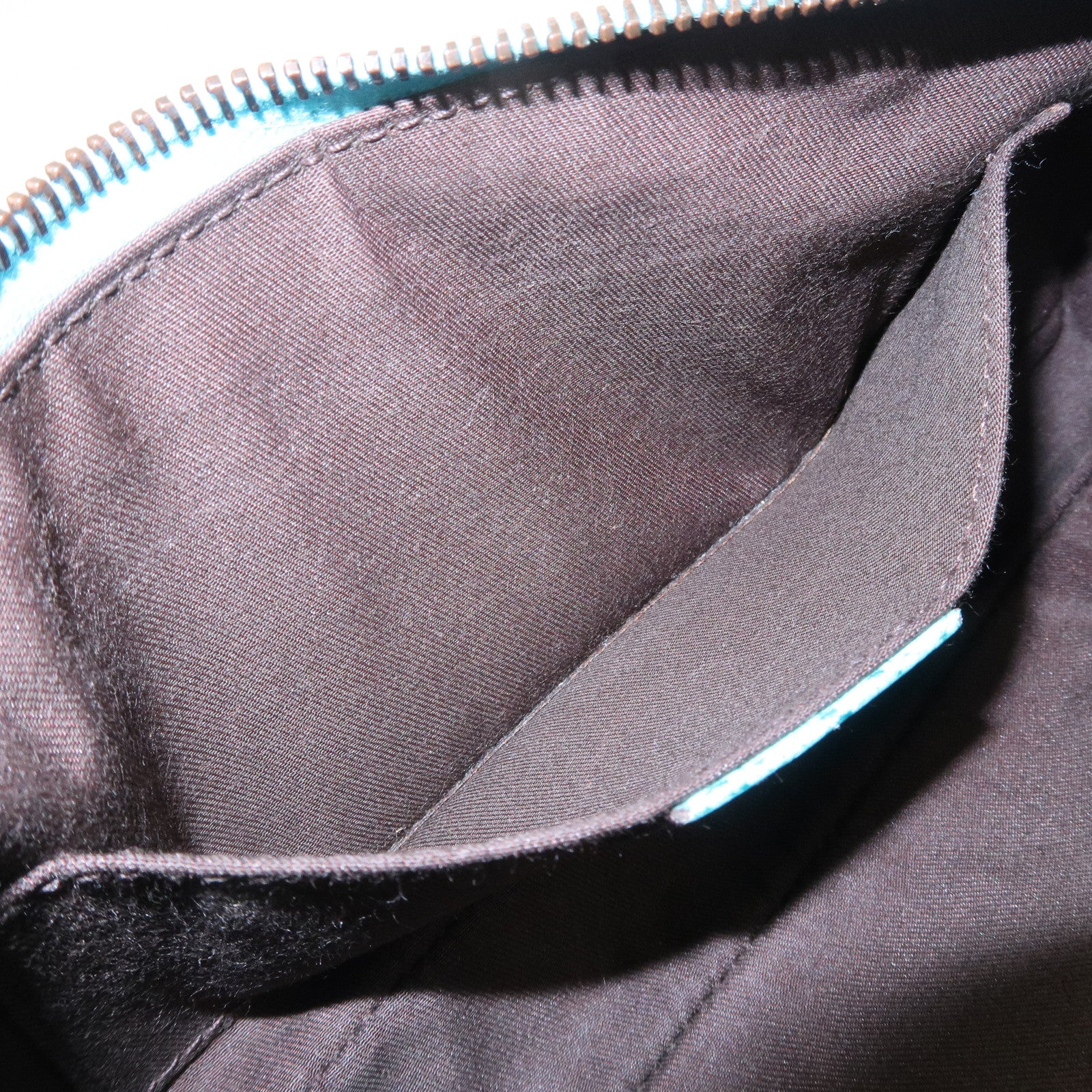 GUCCI GG Canvas Leather Chain Shoulder Bag Beige Turquoise Blue 120940 Used