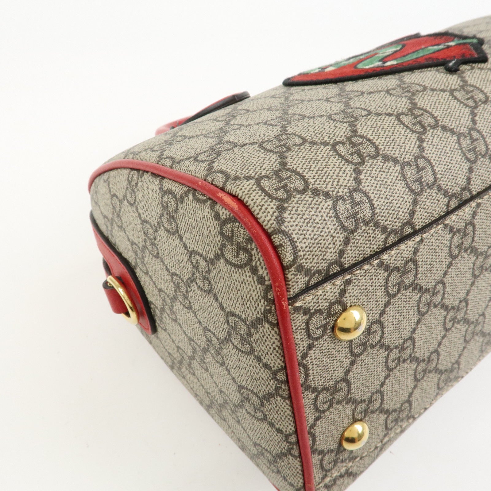 GUCCI GG Supreme Leather 2WAY Bag Shoulder Bag Beige Red 409529