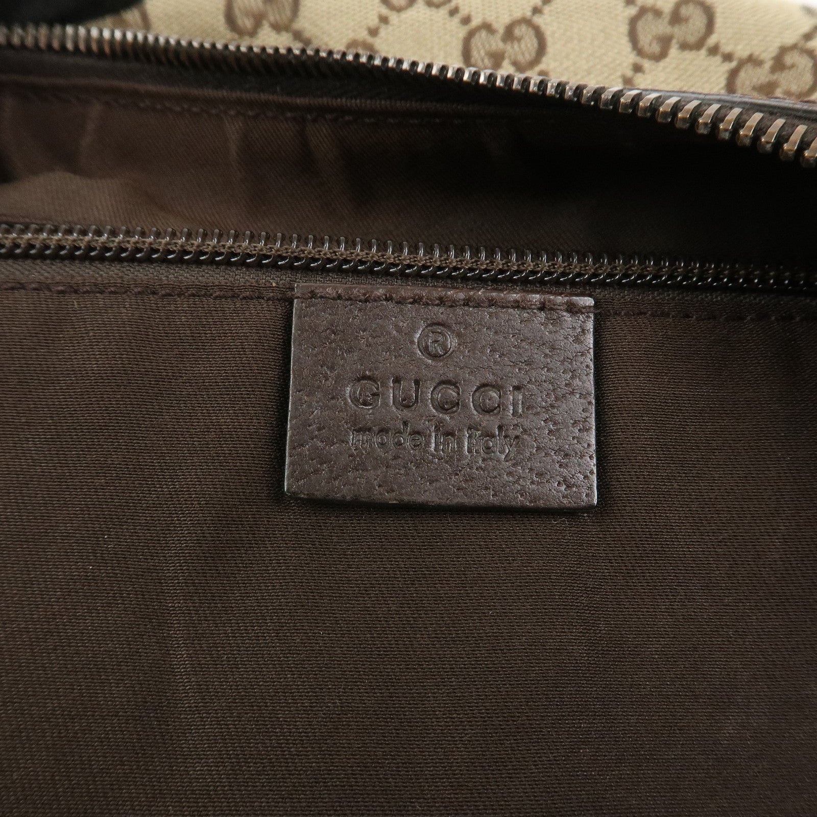 GUCCI Sherry GG Canvas Leather Shoulder Bag Beige Brown 181092