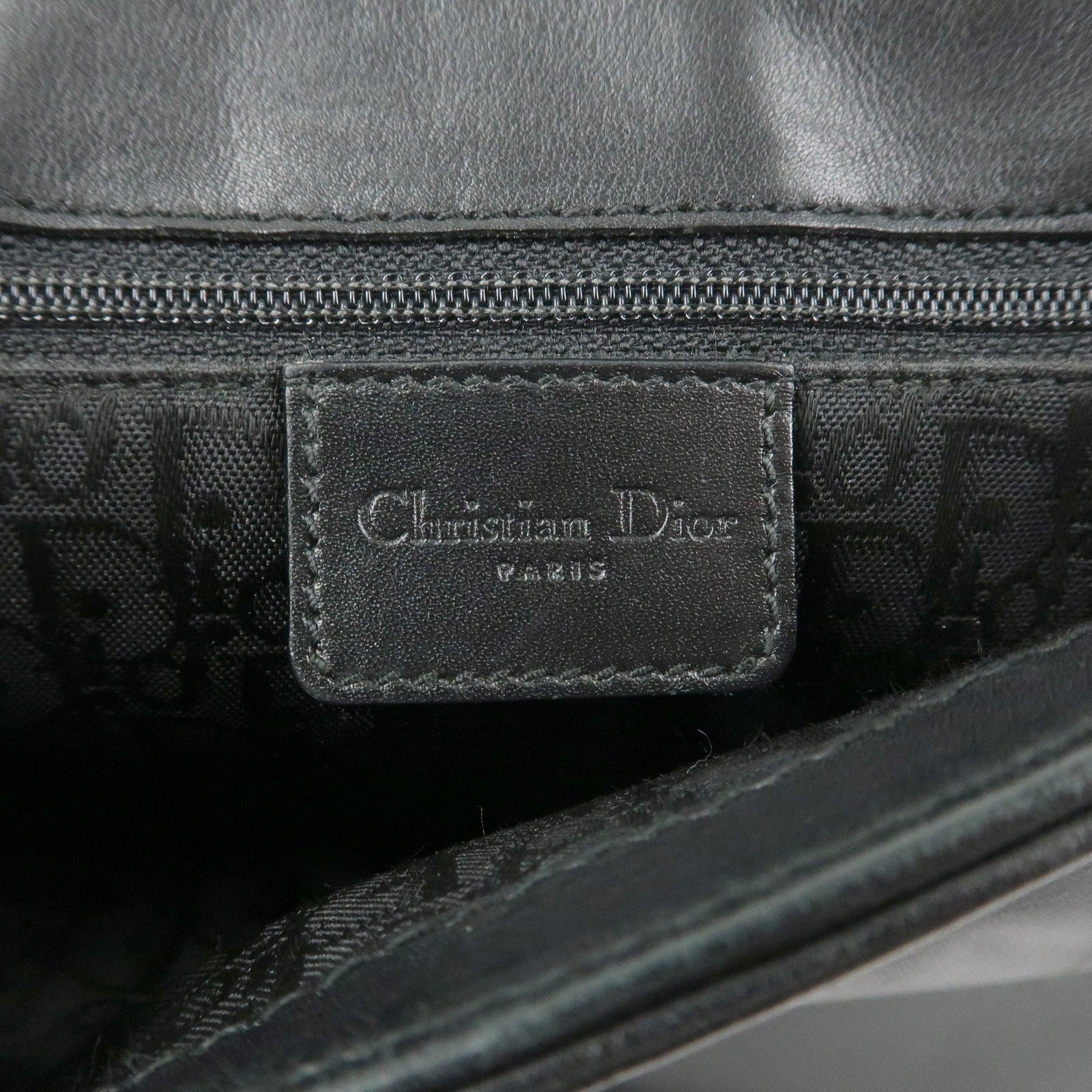 Christian Dior Street Chic Leather Shoulder Bag Crossbody Bag Black