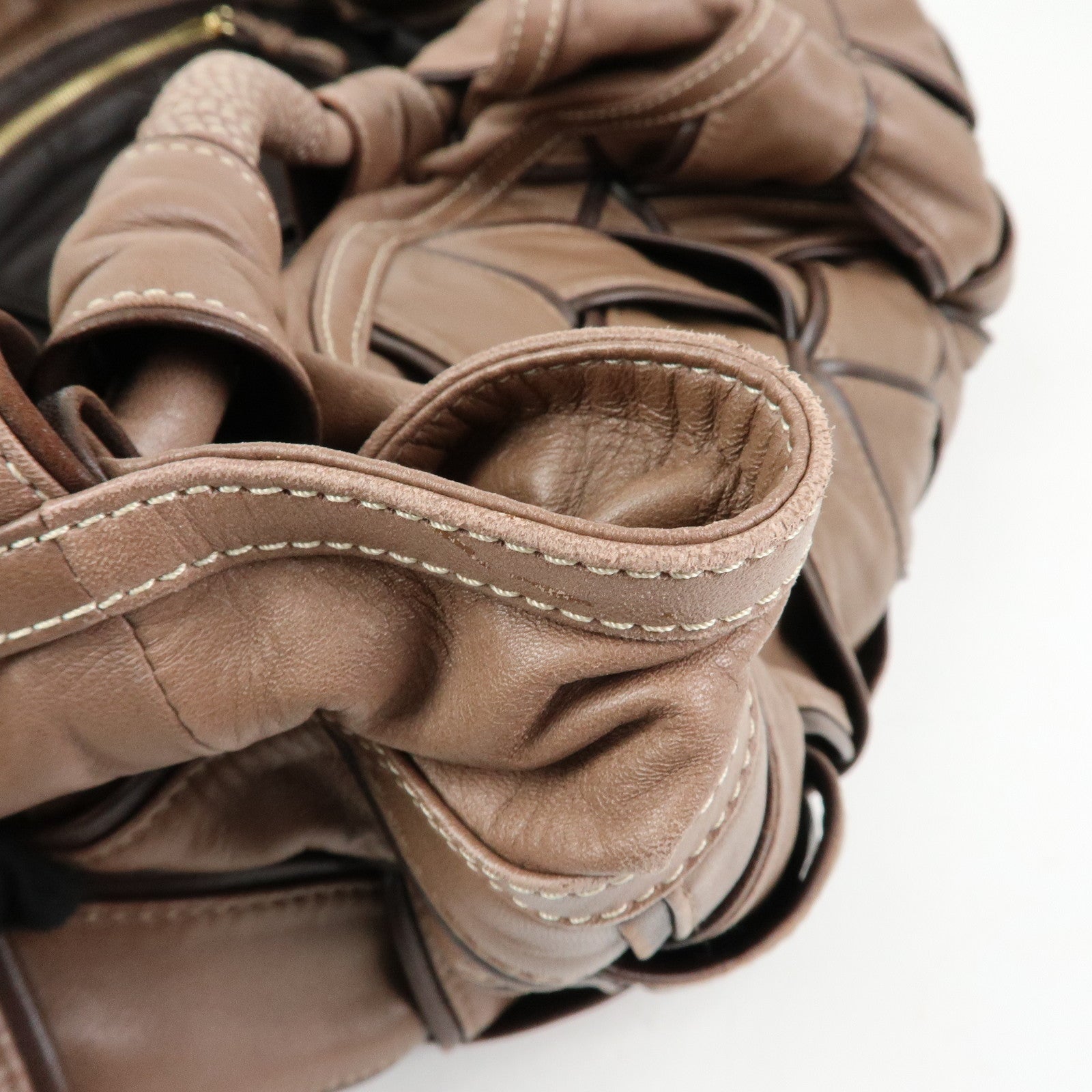 LOEWE Anagram Nappa Aire Leather Hand Bag Tote Bag Brown