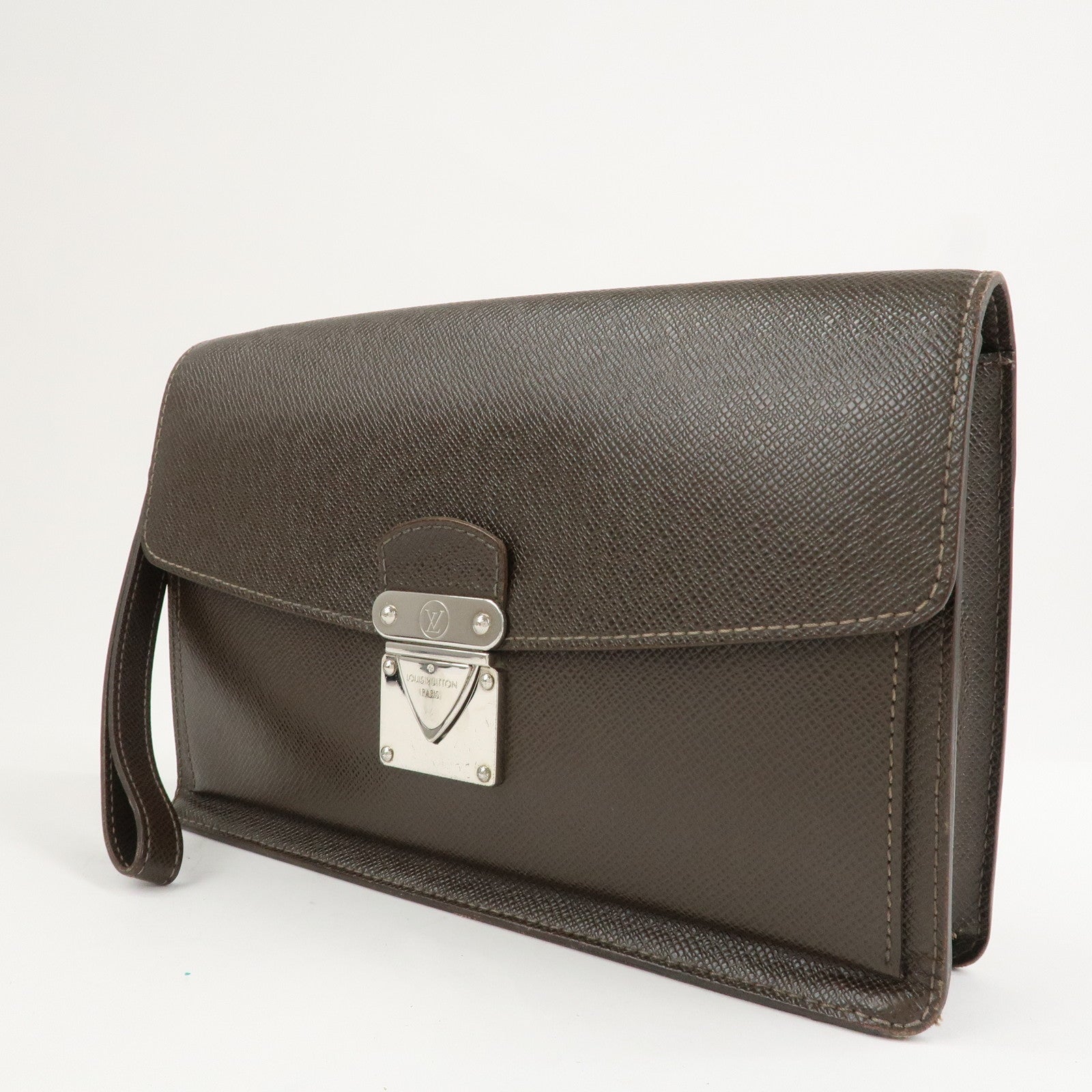 Louis Vuitton Taiga Veraiya Clutch Bag Hand Bag Grizzly M32598