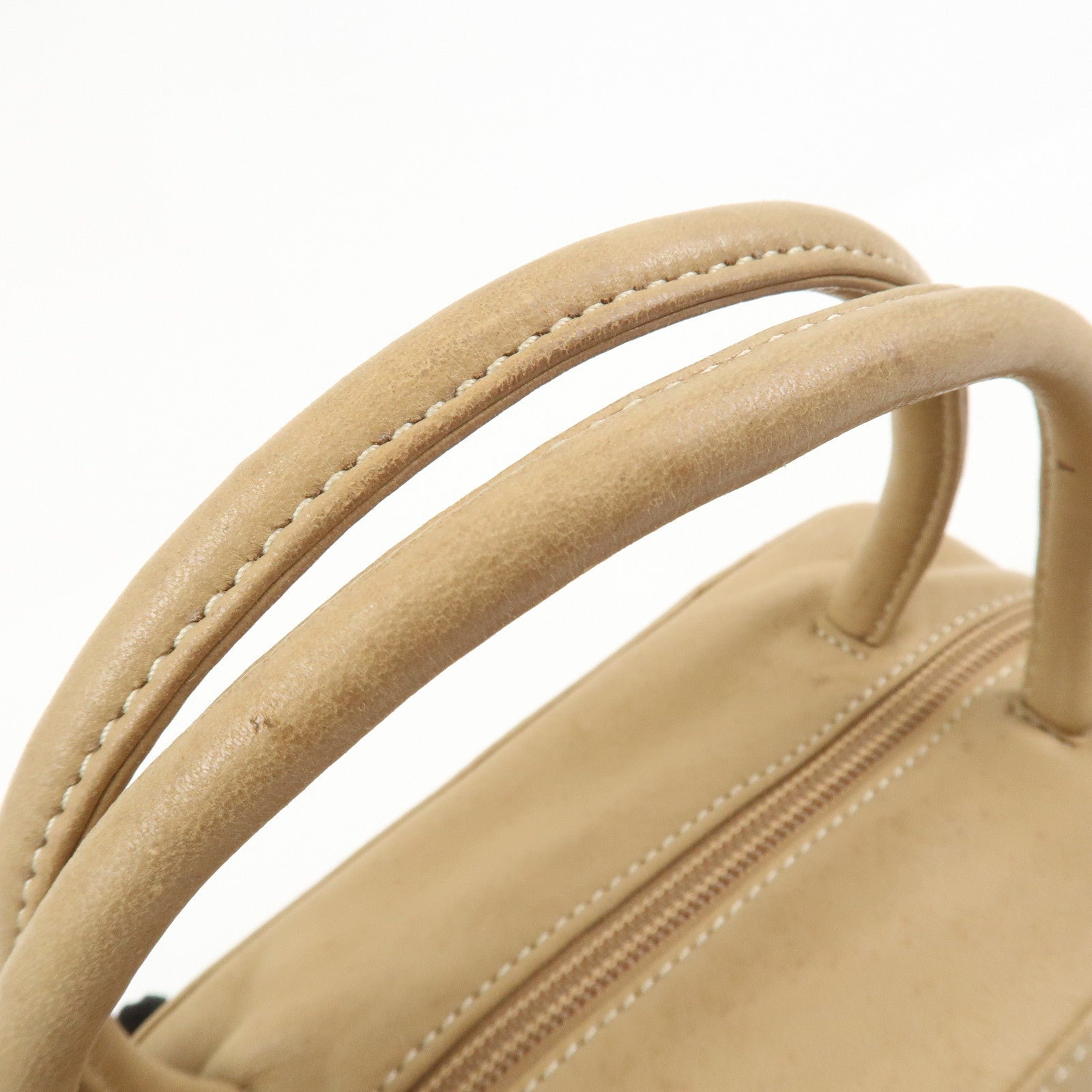 LOEWE Anagram Logo Nappa Leather Hand Bag Mini Boston Bag Beige