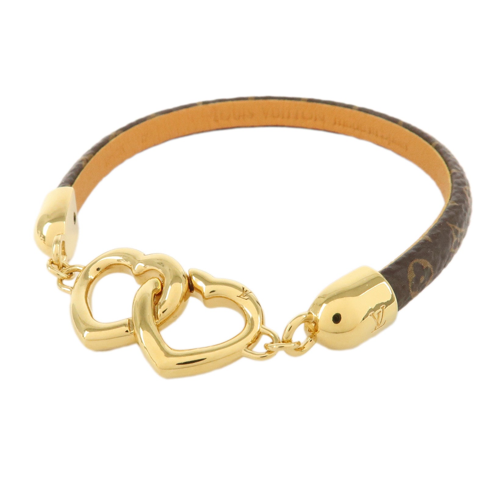 Louis Vuitton Monogram Say Yes Bracelet Brown Gold M6758E Used