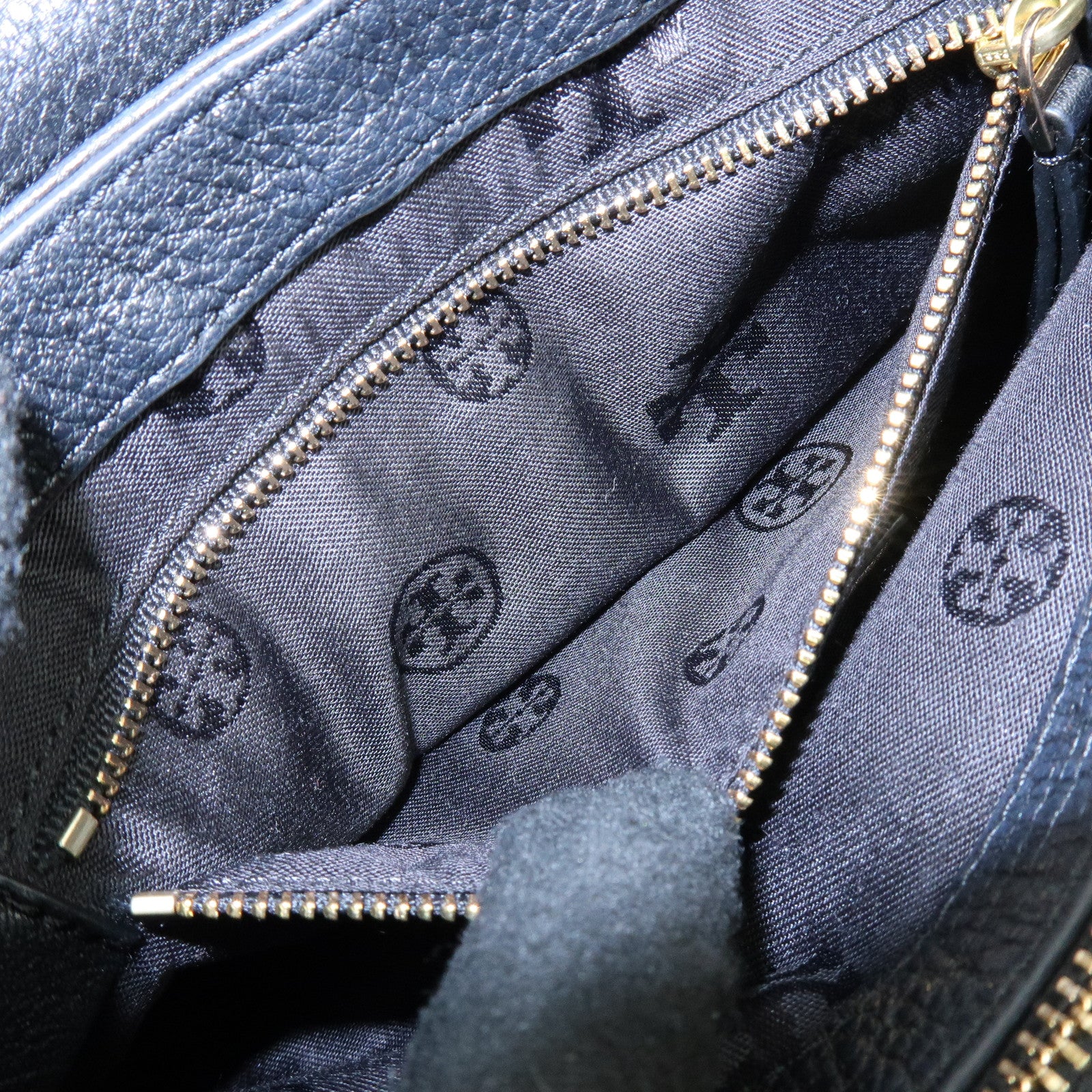 TORY BURCH Logo Leather Shoulder Bag Crossbody Bag Black