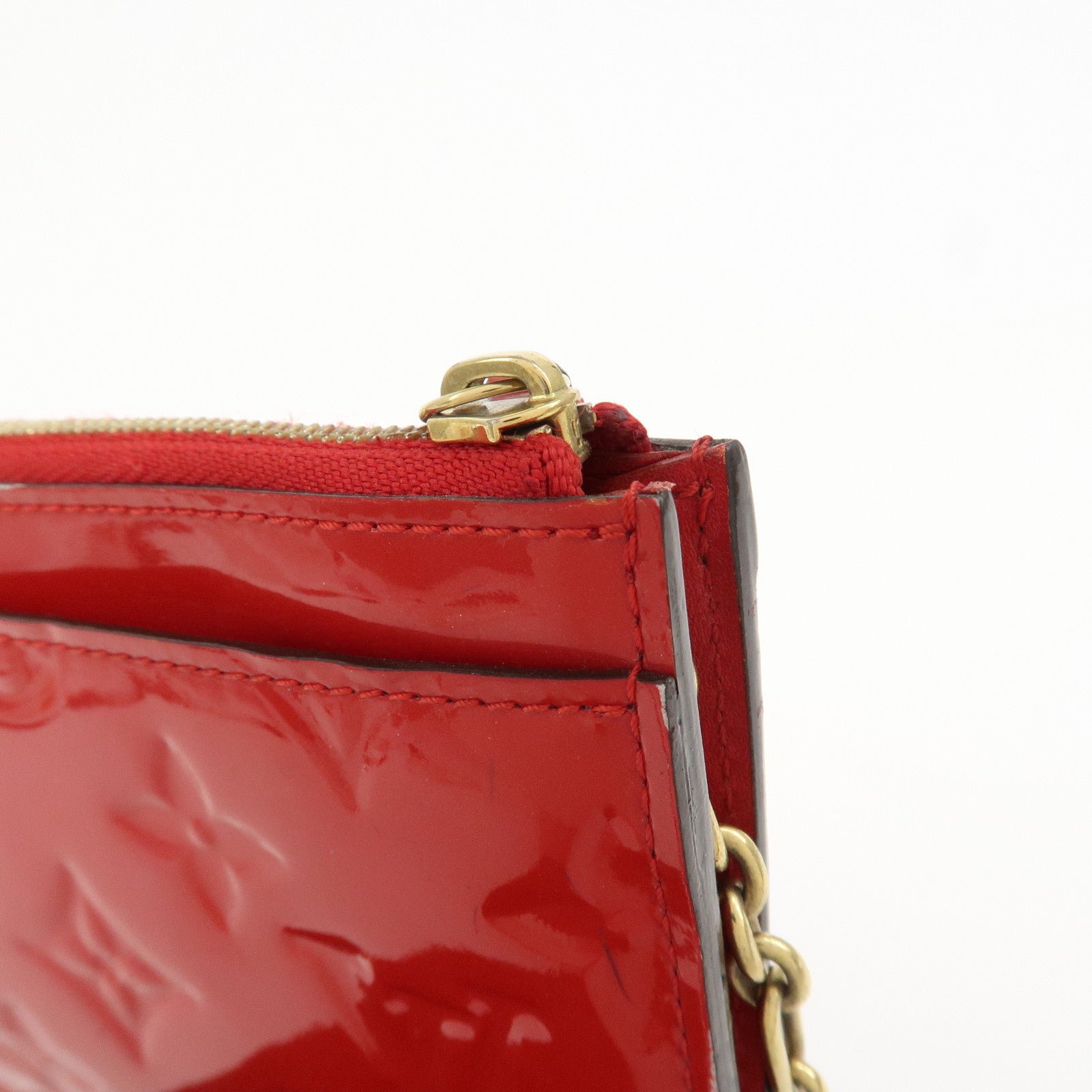 Louis Vuitton Monogram Vernis Pochette Cles NM Cerise M90214