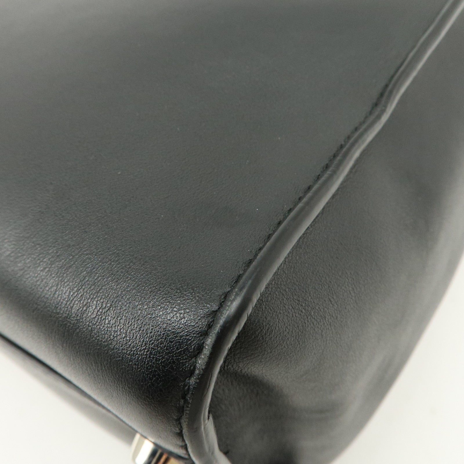 FENDI Peekaboo X-lite Fit Leather 2Way Bag Hand Bag Black Used