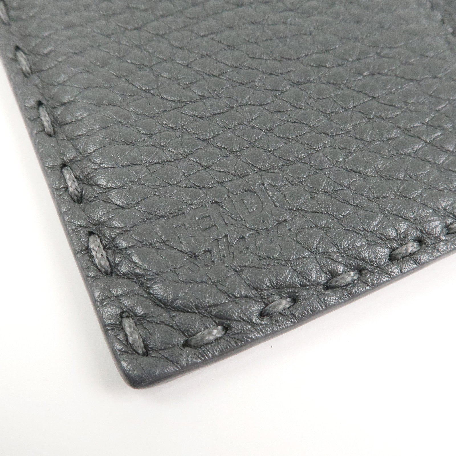 FENDI Seleria Leather Peekaboo Long Wallet Gray 8M0308