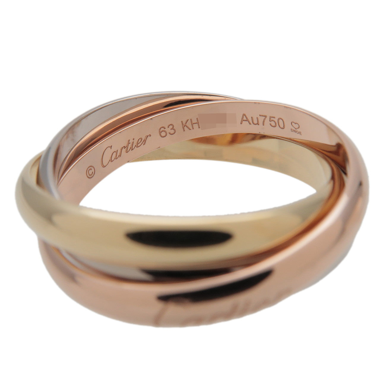 Cartier Trinity Ring MM K18 750YG/WG/PG #63 US10-10.5 EU63 HK23