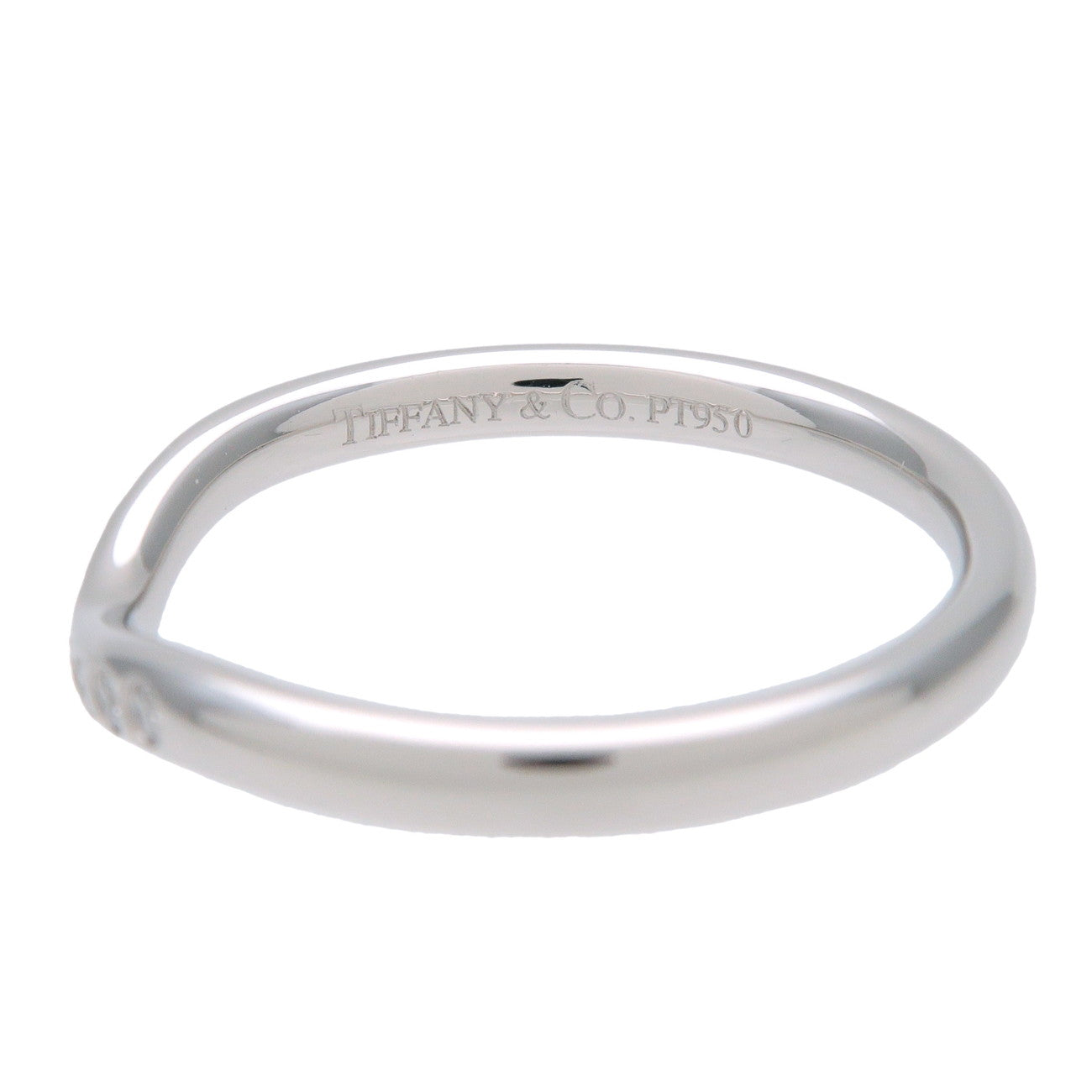 Tiffany & Co Curved Band 9P Diamond Ring PT950 Platinum US5.5 EU51