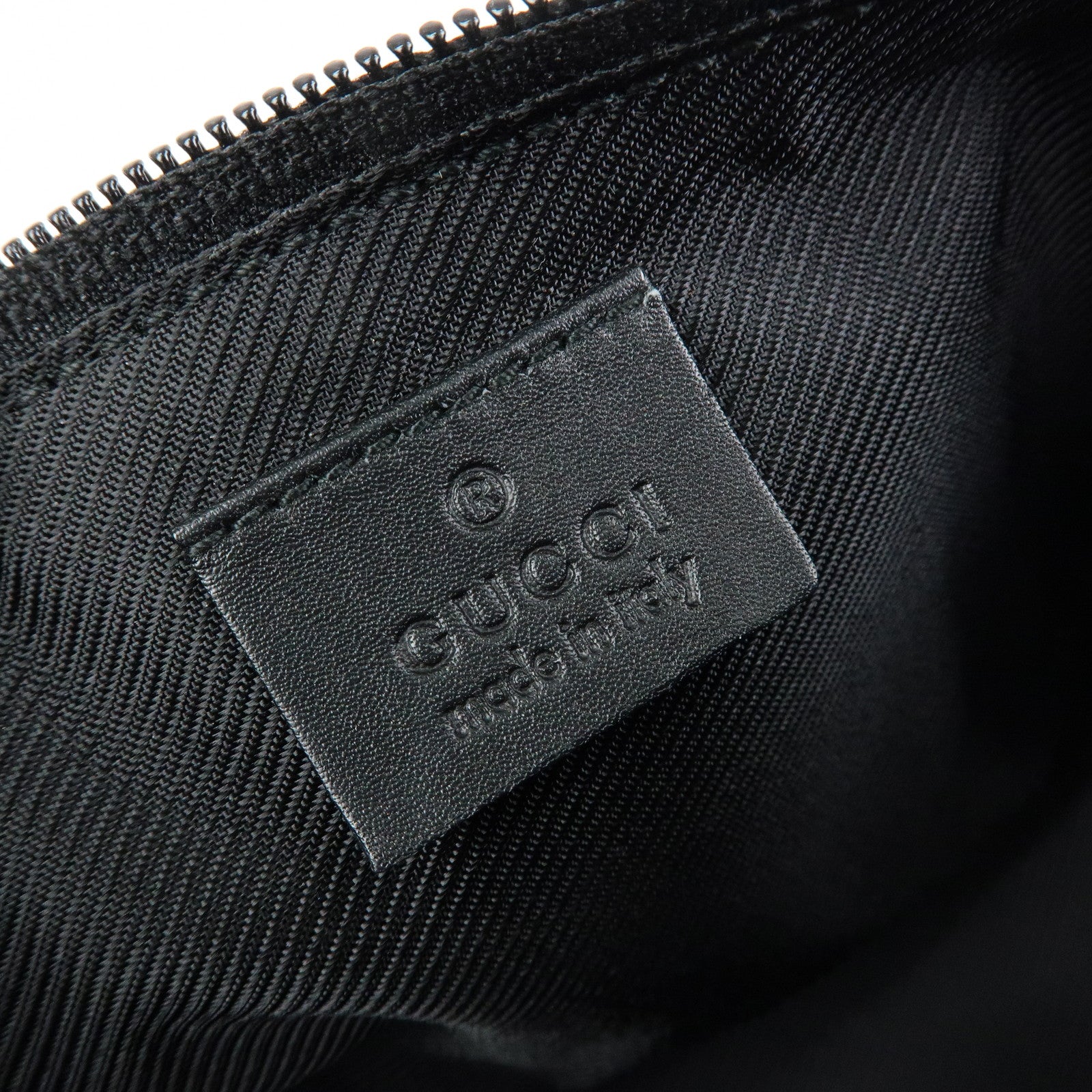 GUCCI Boat Bag GG Canvas Accessory Pouch Hand Bag Black 07198